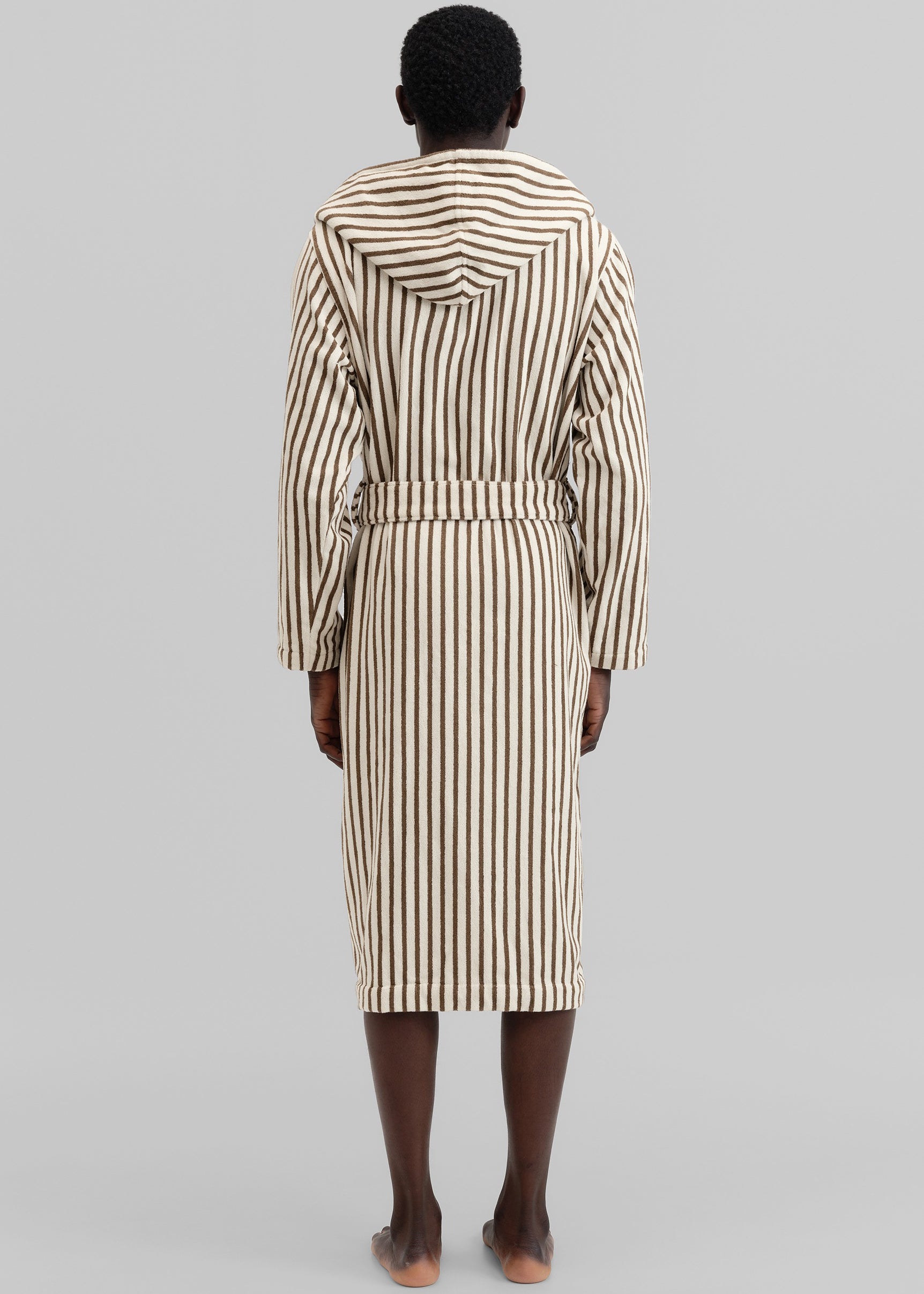 Tekla Hooded Bathrobe - Kodiak Stripes - 10