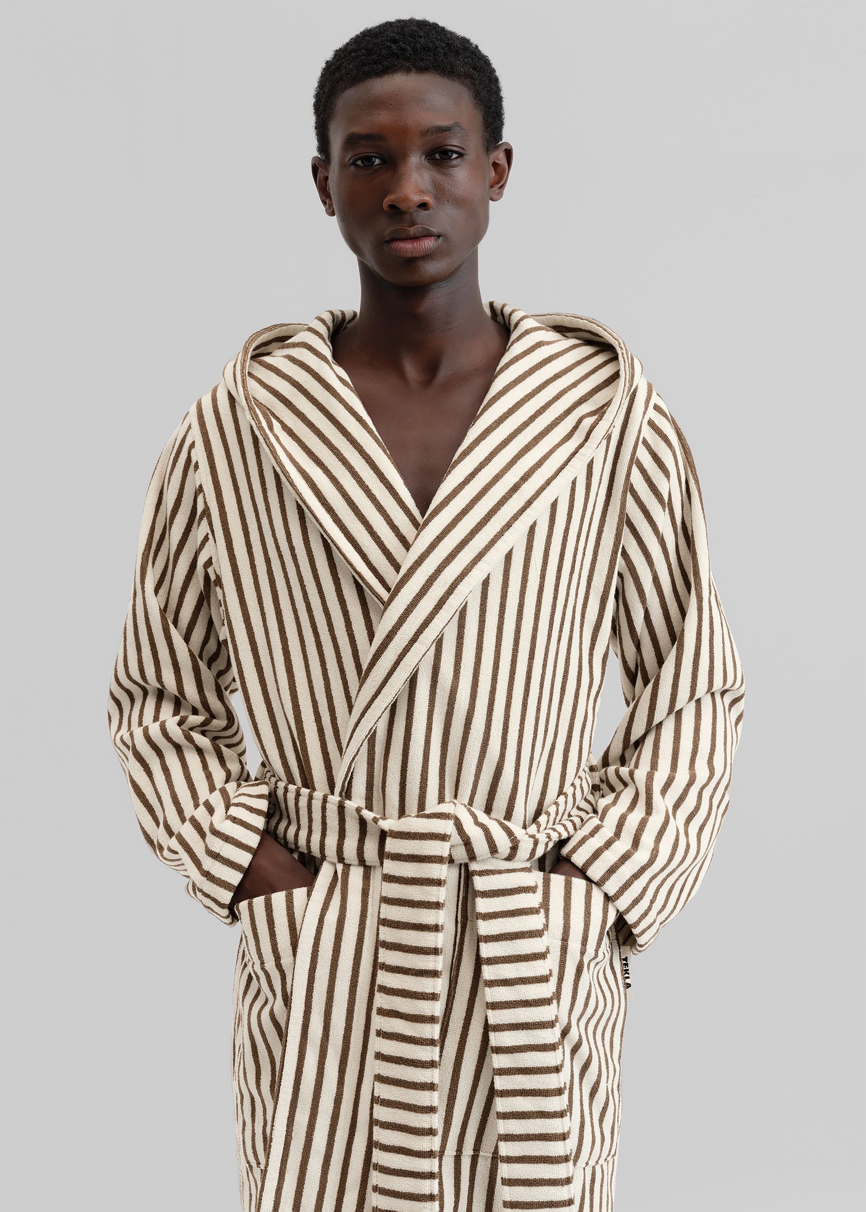 Tekla Hooded Bathrobe - Kodiak Stripes - 9 - [gender-male]