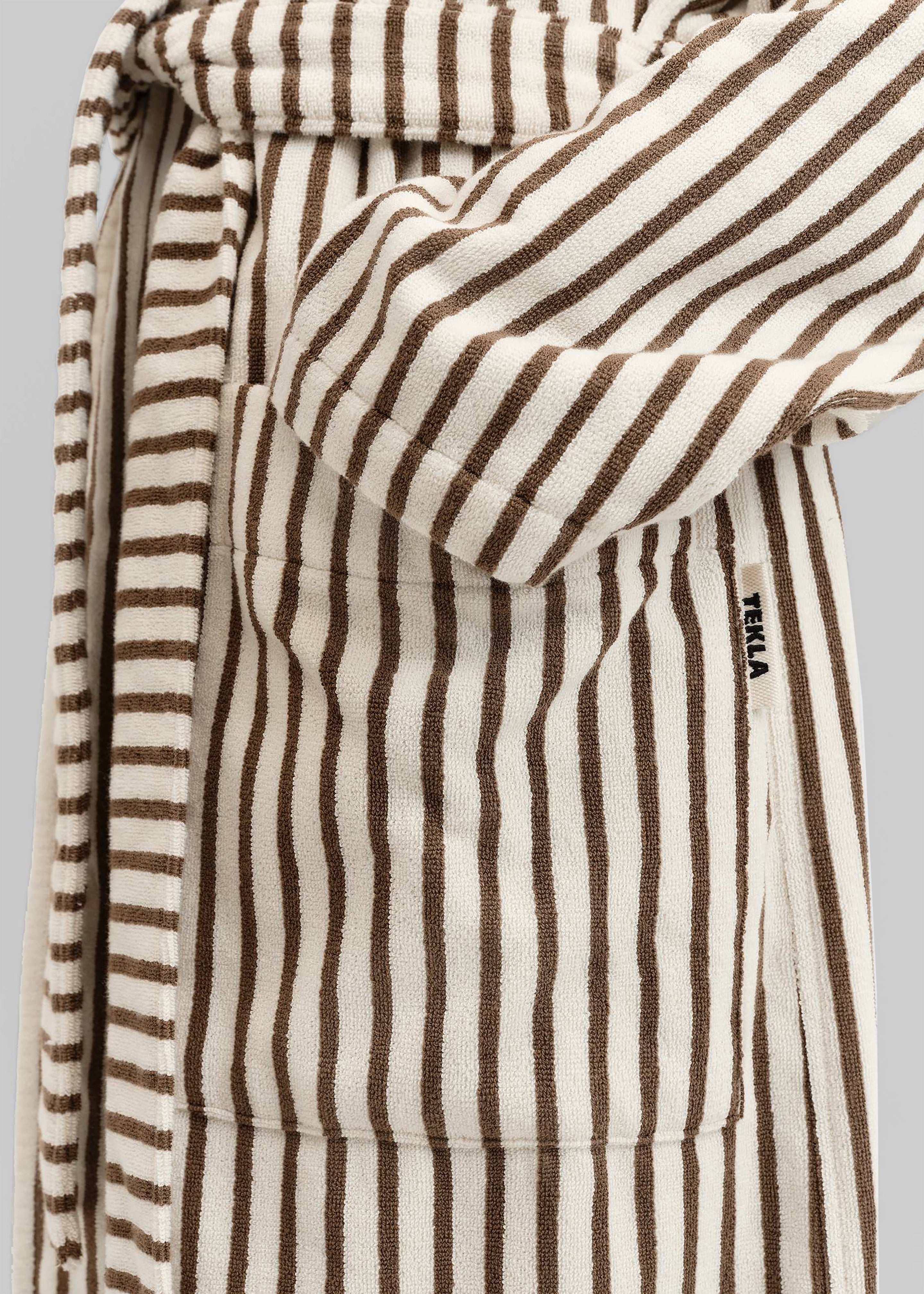 Tekla Hooded Bathrobe - Kodiak Stripes - 4