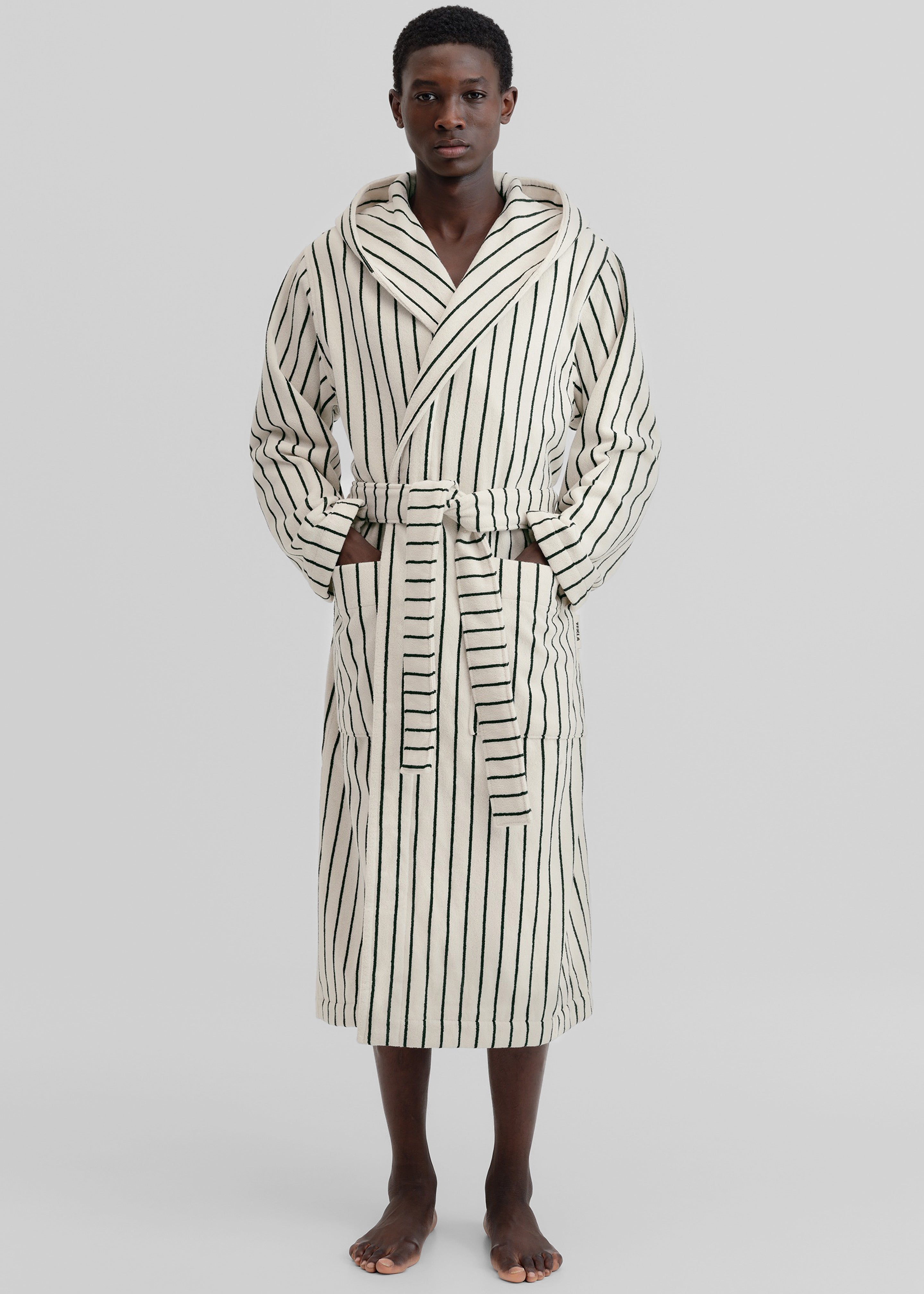 Tekla Hooded Bathrobe - Racing Green Stripes - 7 - [gender-male]
