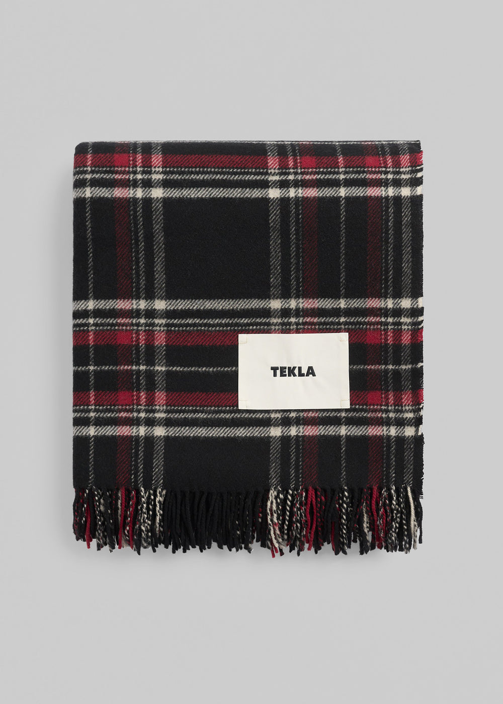 Tekla Lambswool Blanket - Black Plaid