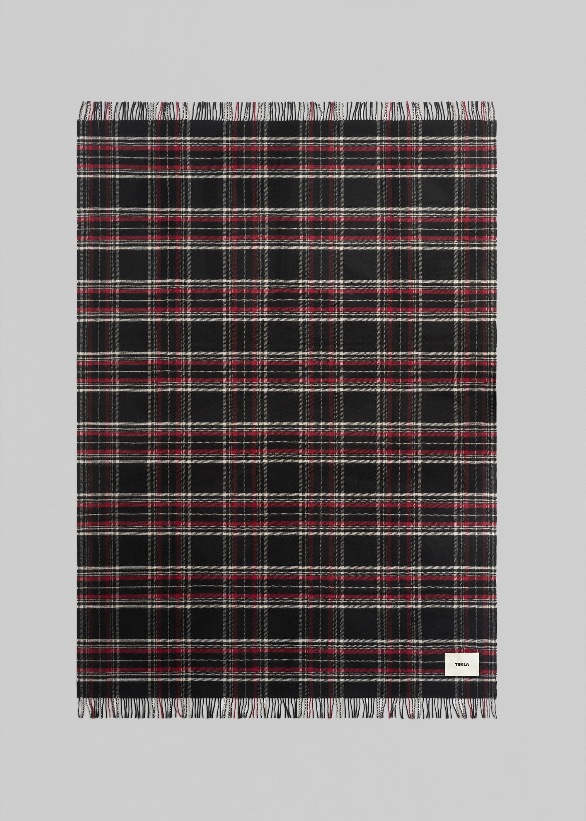Tekla Lambswool Blanket - Black Plaid - 2