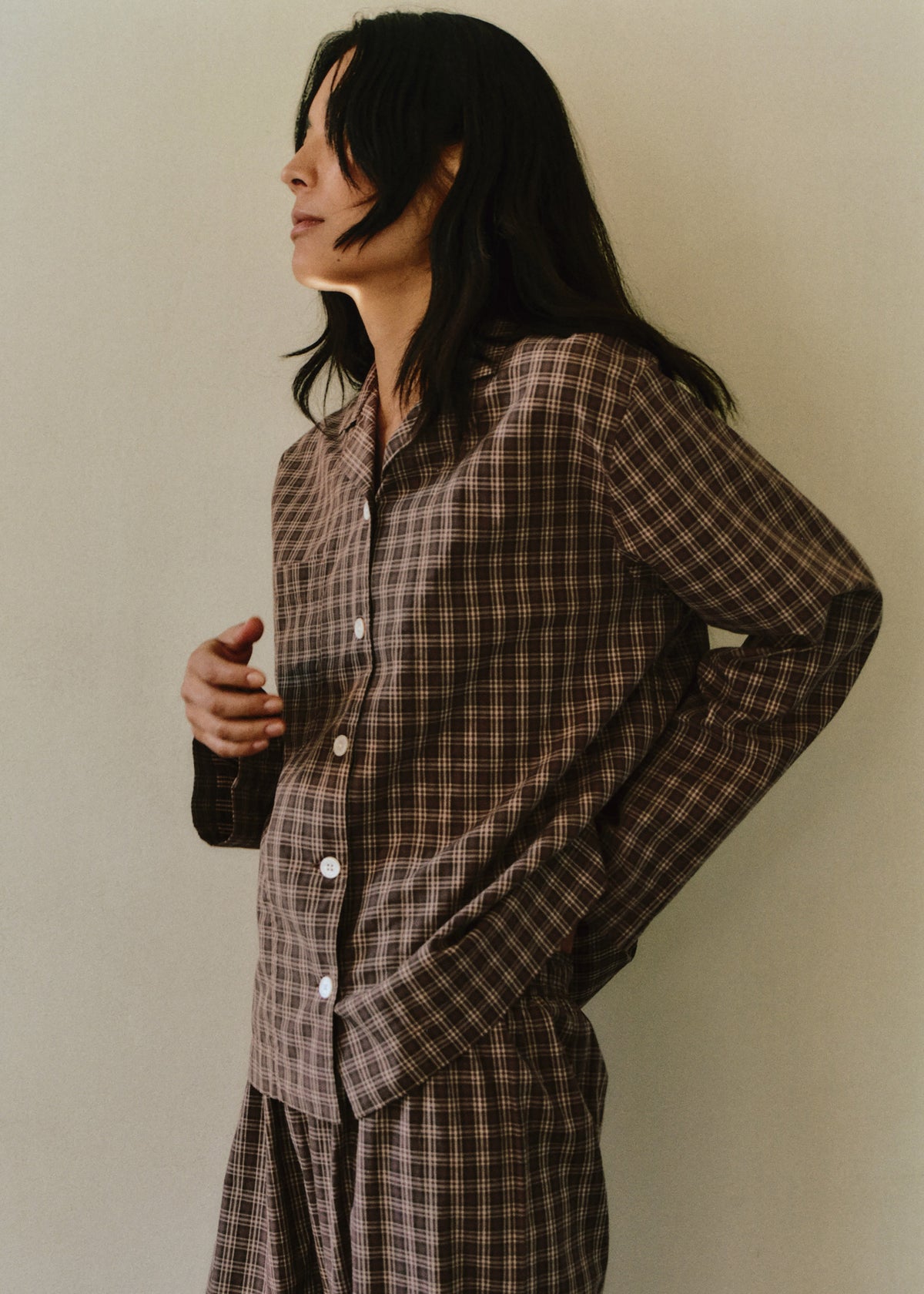 Tekla Fine Twill Long-Sleeved Shirt - Serra Checks - 1