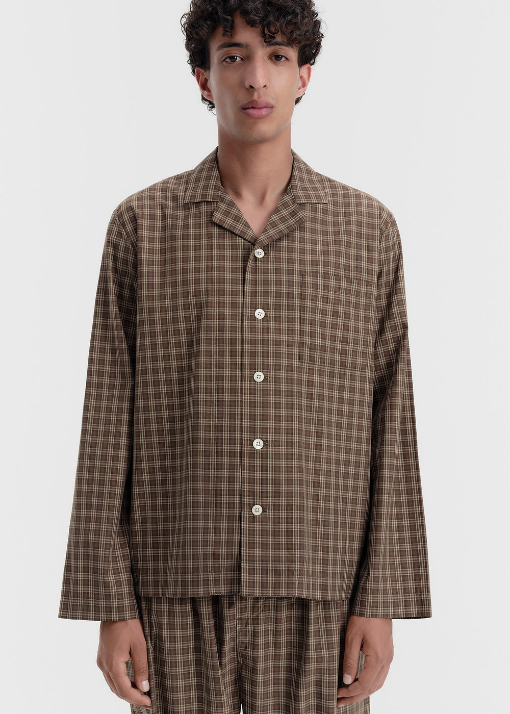 Tekla chemise à manches longues en twill fin - Serra Checks