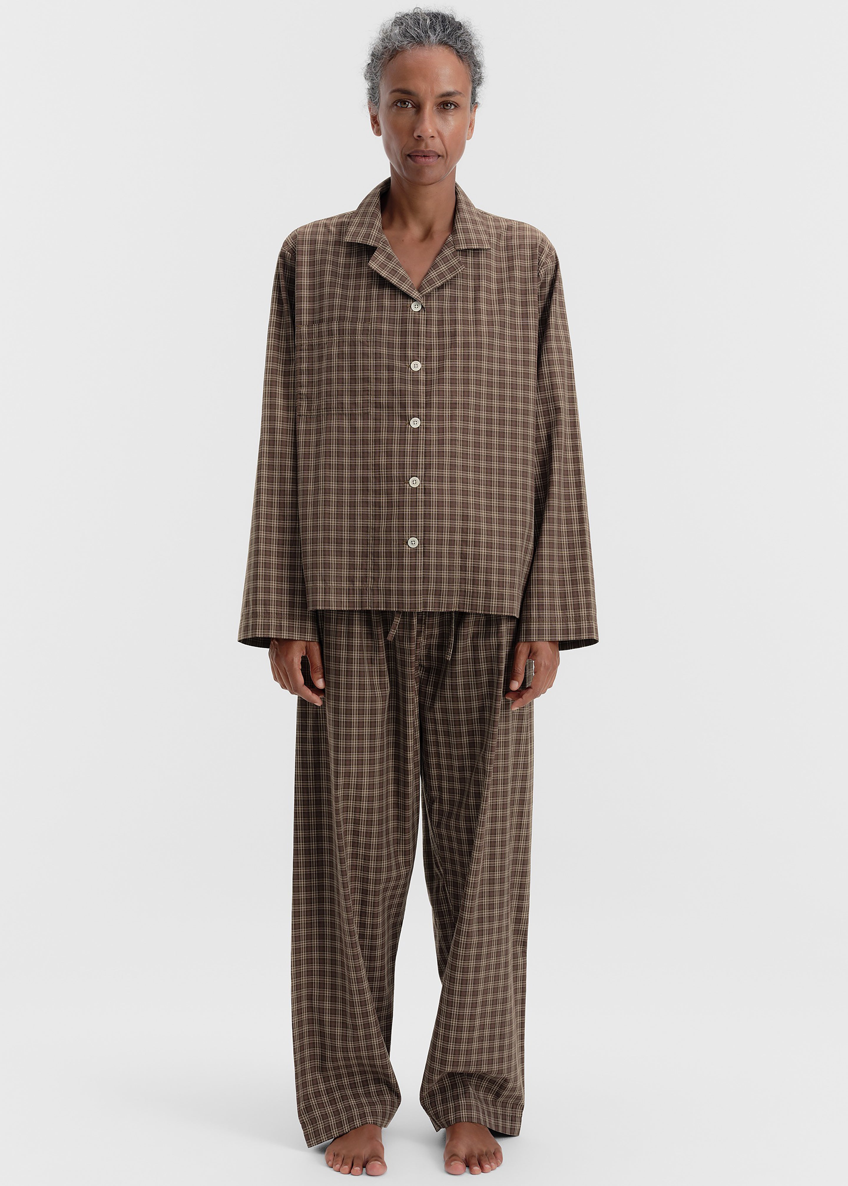 Tekla pantalon en sergé fin - Serra Checks