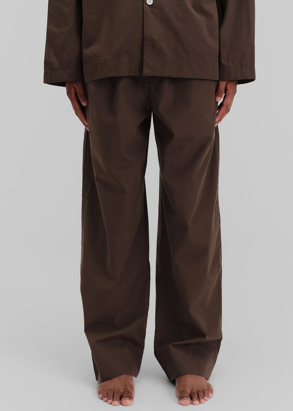 Tekla Poplin Pyjama Pants - Coffee - 1