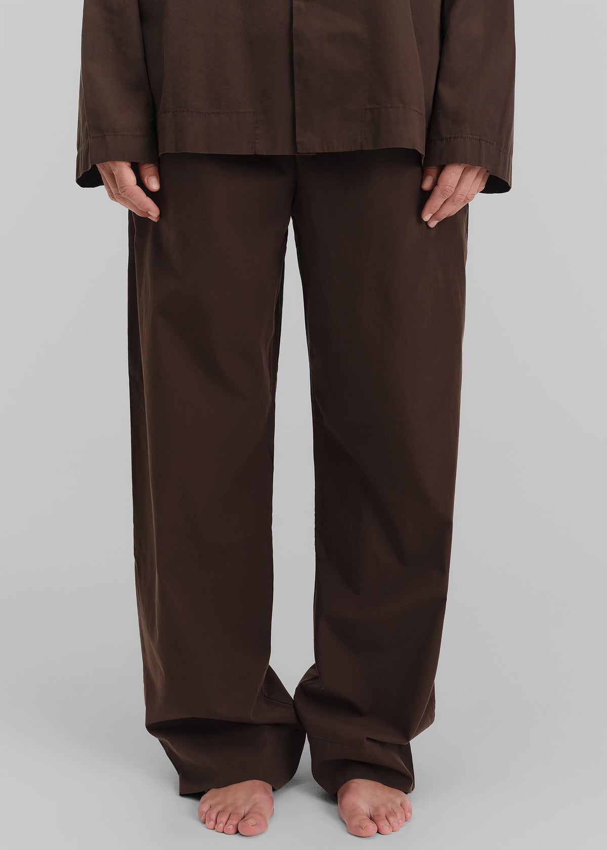 Tekla Poplin Pyjama Pants - Coffee - 1