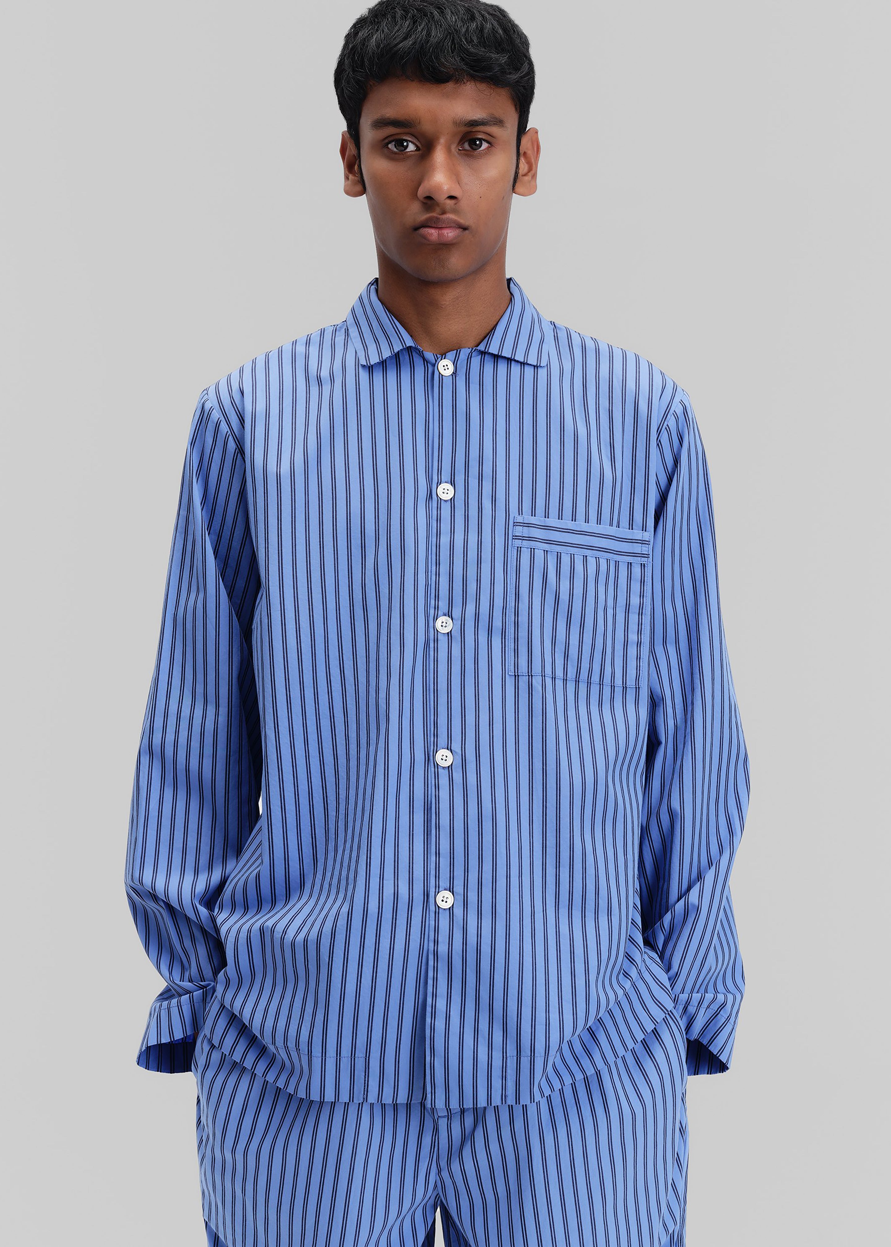 Tekla Poplin Pyjama Shirt - Boro Stripes - 6 - [gender-male]