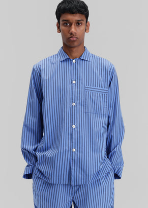 Tekla Poplin Pyjama Shirt - Boro Stripes
