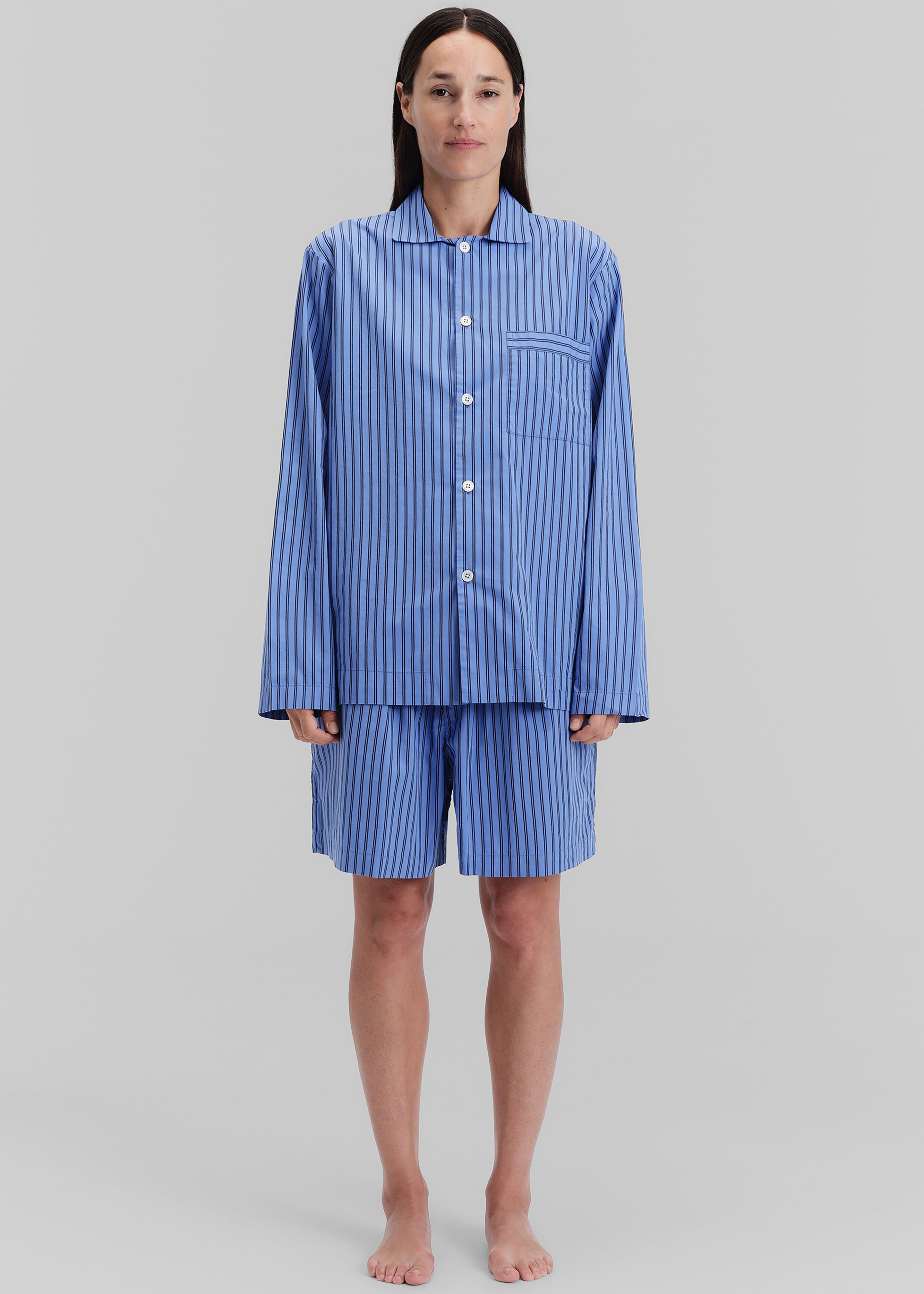 Tekla Poplin Pyjama Shirt - Boro Stripes – The Frankie Shop Europe