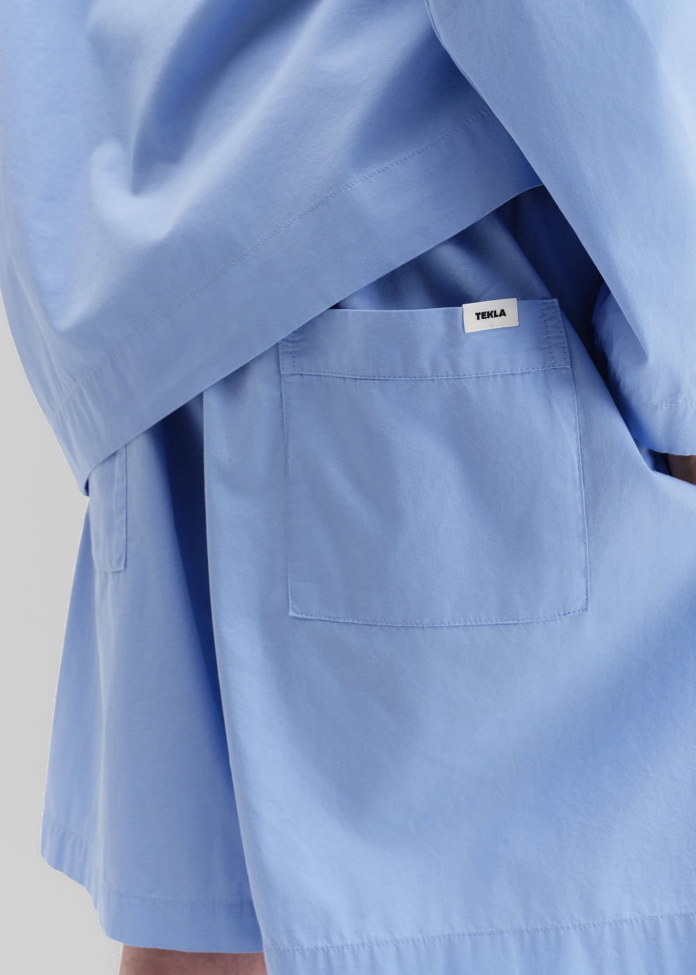 Tekla Poplin Pyjama Shorts - Cornflower Blue - 1