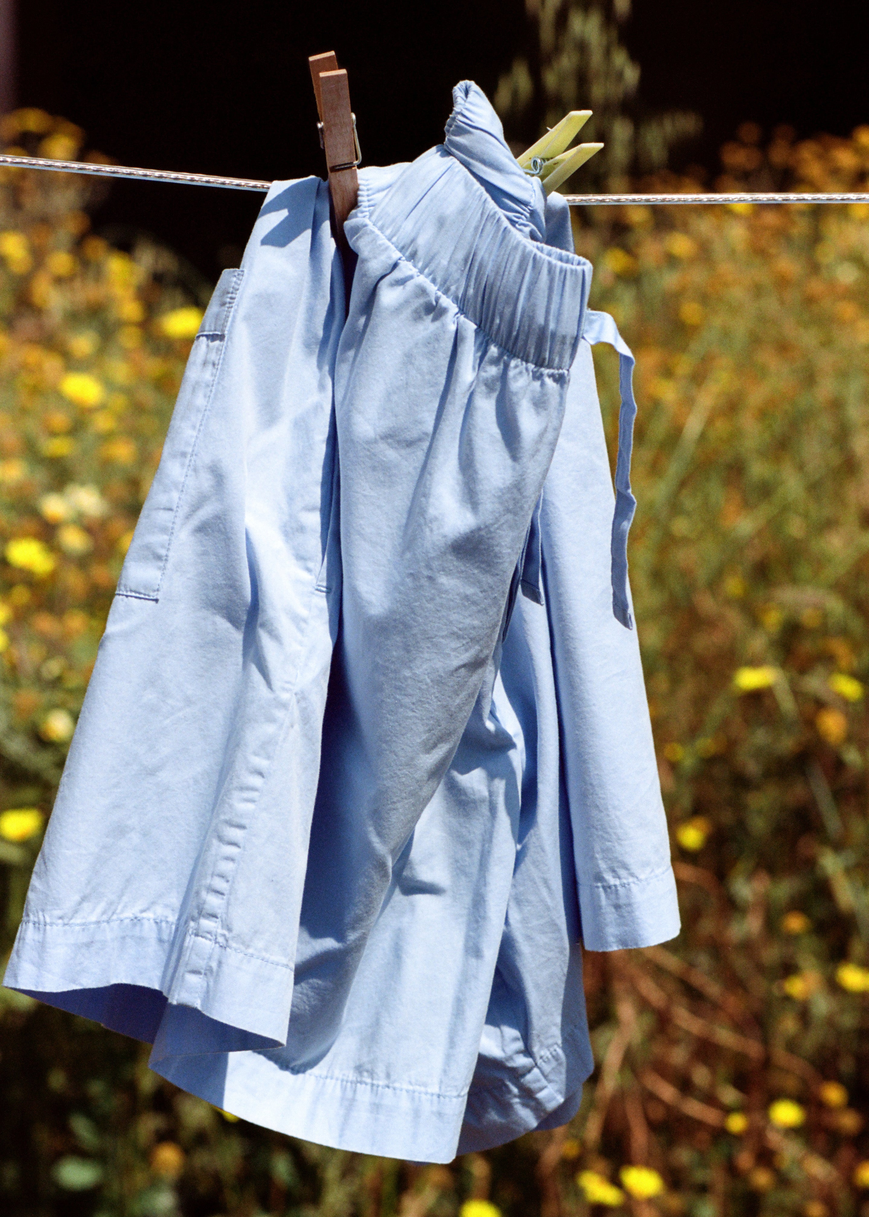 Tekla Poplin Pyjama Shorts - Cornflower Blue - 3