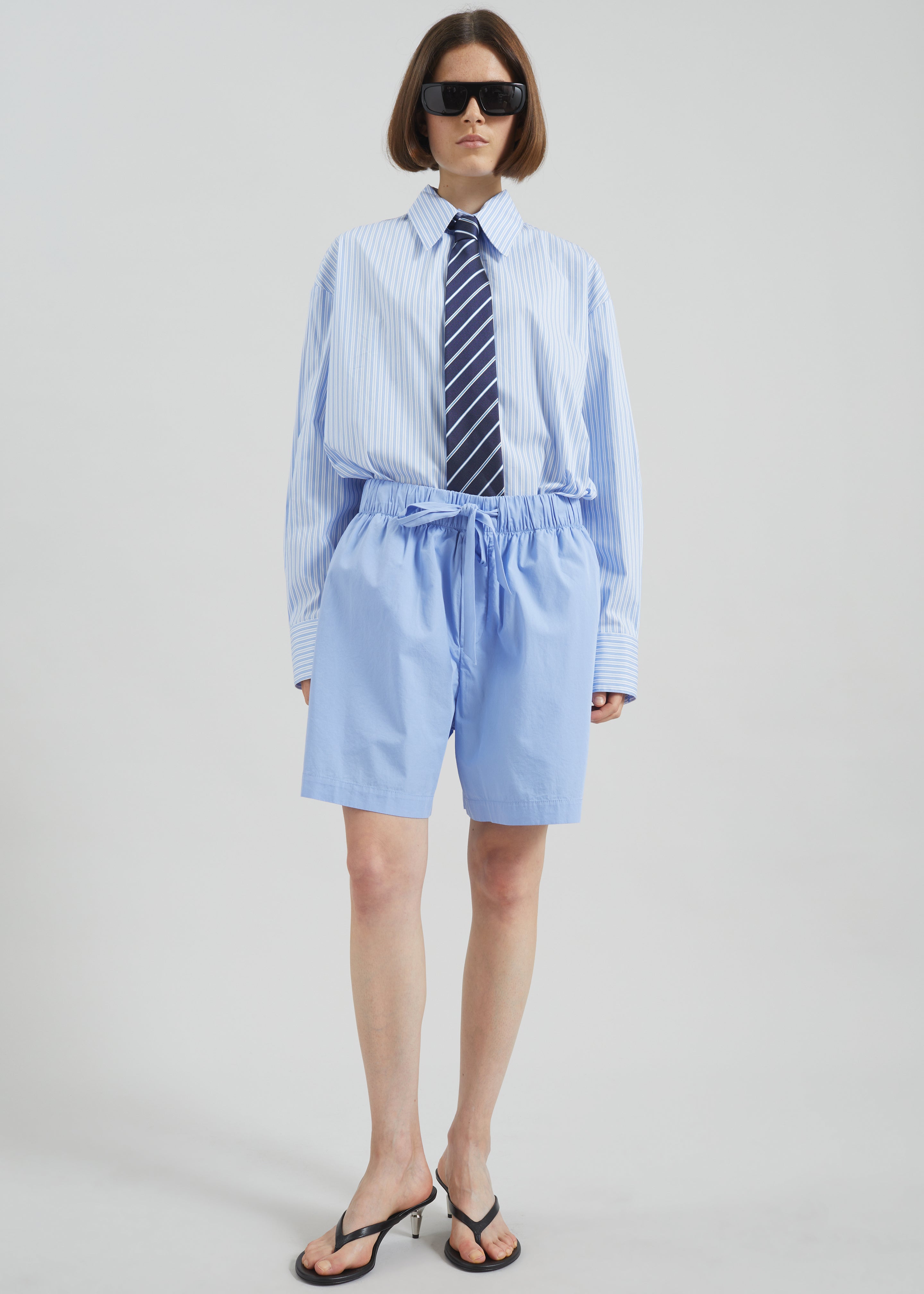 Tekla Poplin Pyjama Shorts - Cornflower Blue – The Frankie Shop Europe