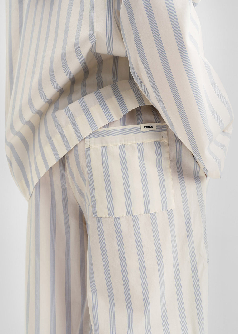 Tekla Poplin Pyjama Pants - Needle Stripes - 1