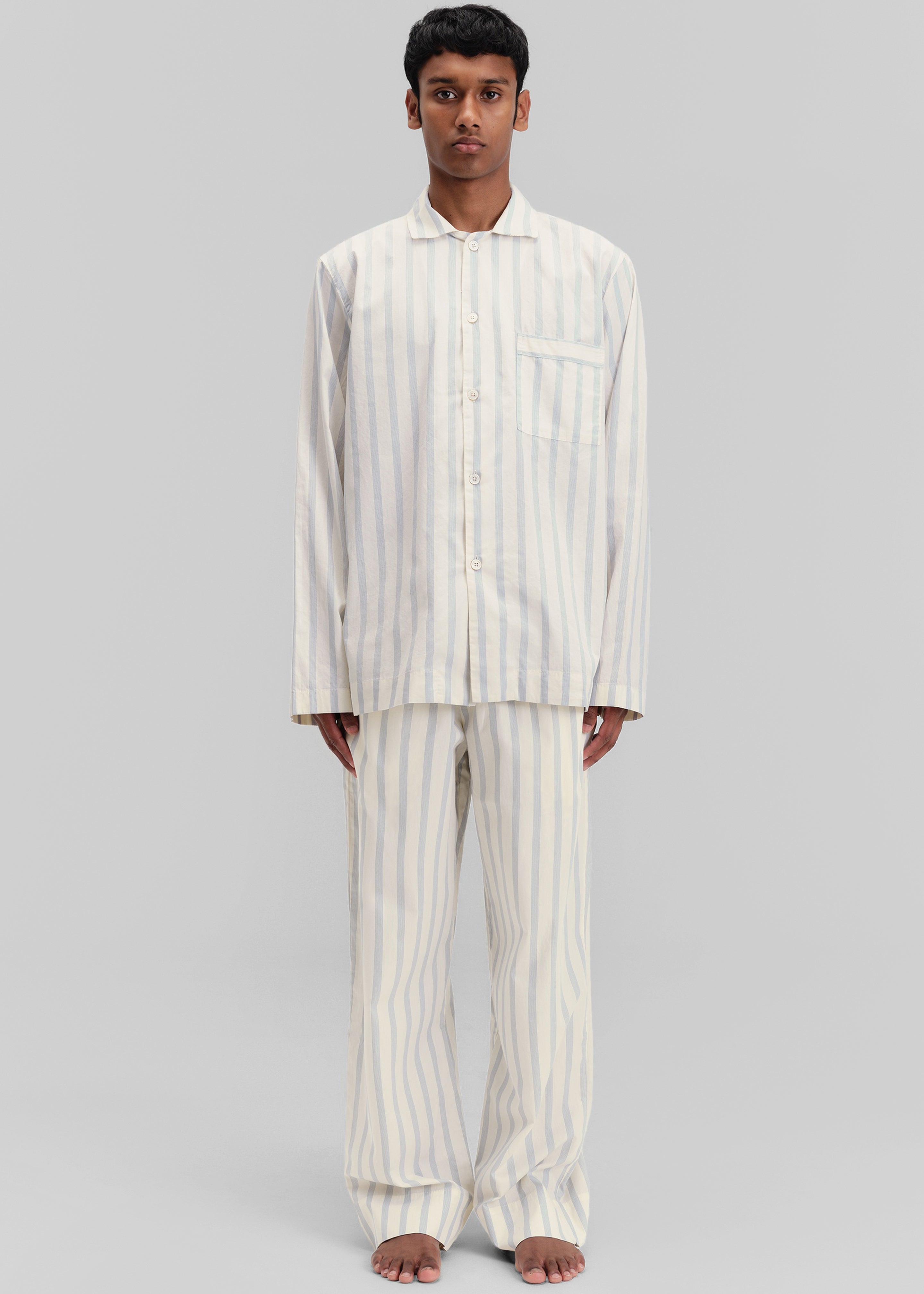 Tekla Poplin Pyjama Pants - Needle Stripes - 6