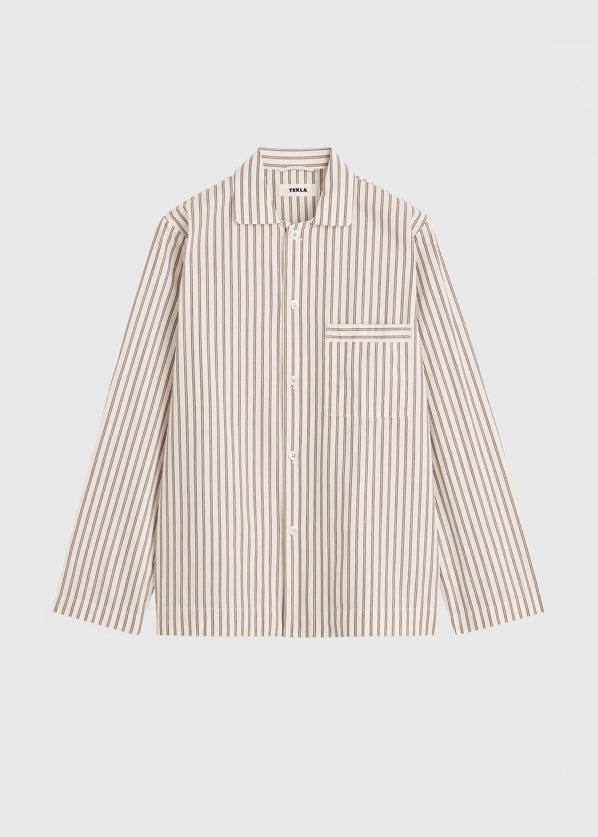 Tekla Poplin Pyjama Shirt - Hopper Stripes - 13