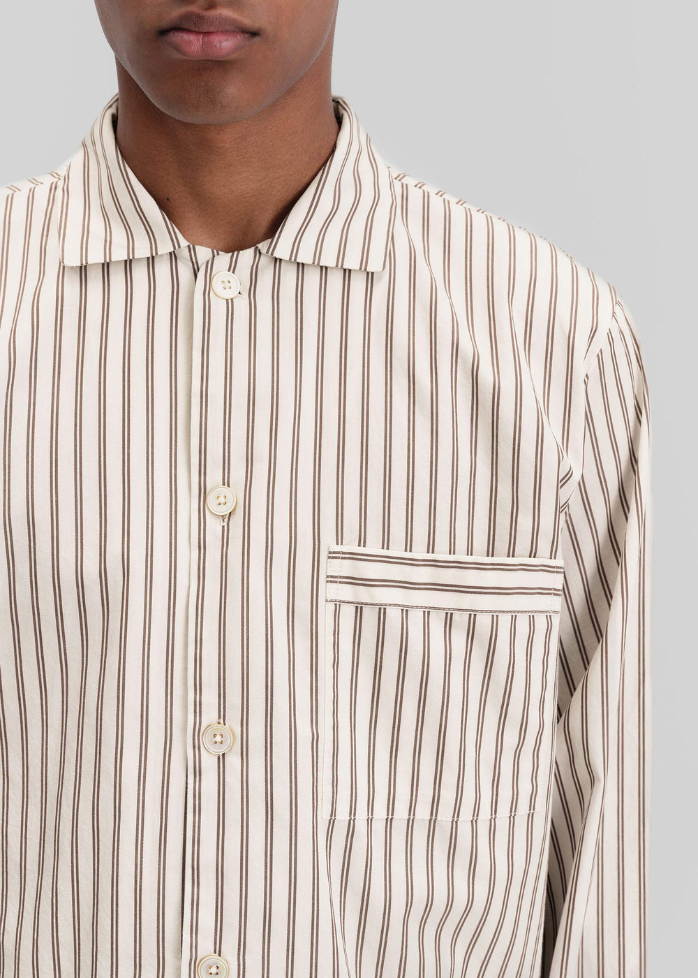 Tekla Poplin Pyjama Shirt - Hopper Stripes