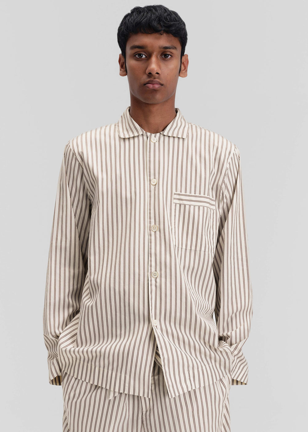 Tekla Poplin Pyjama Shirt - Hopper Stripes - 1