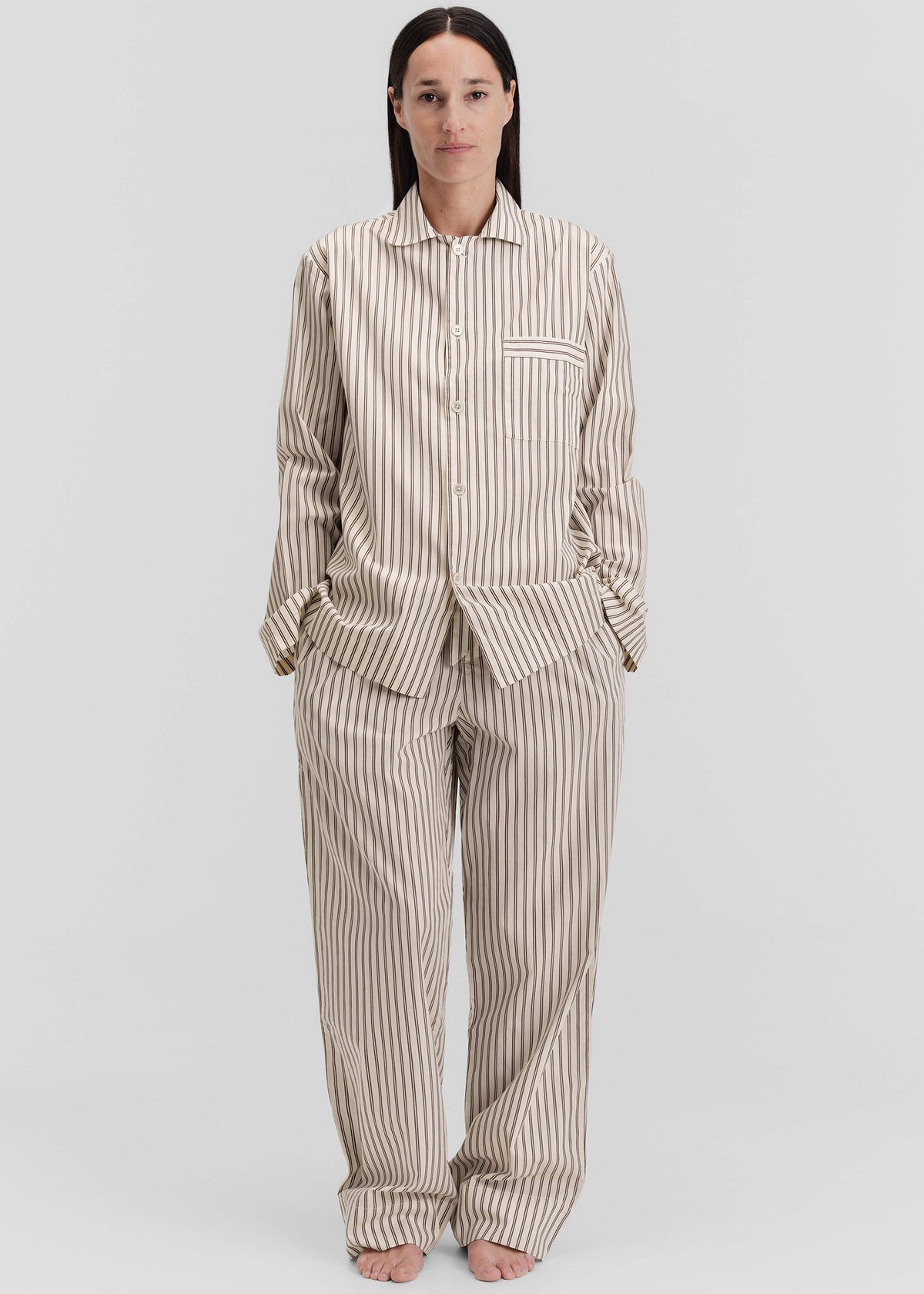 Tekla Poplin Pyjama Shirt - Hopper Stripes - 3