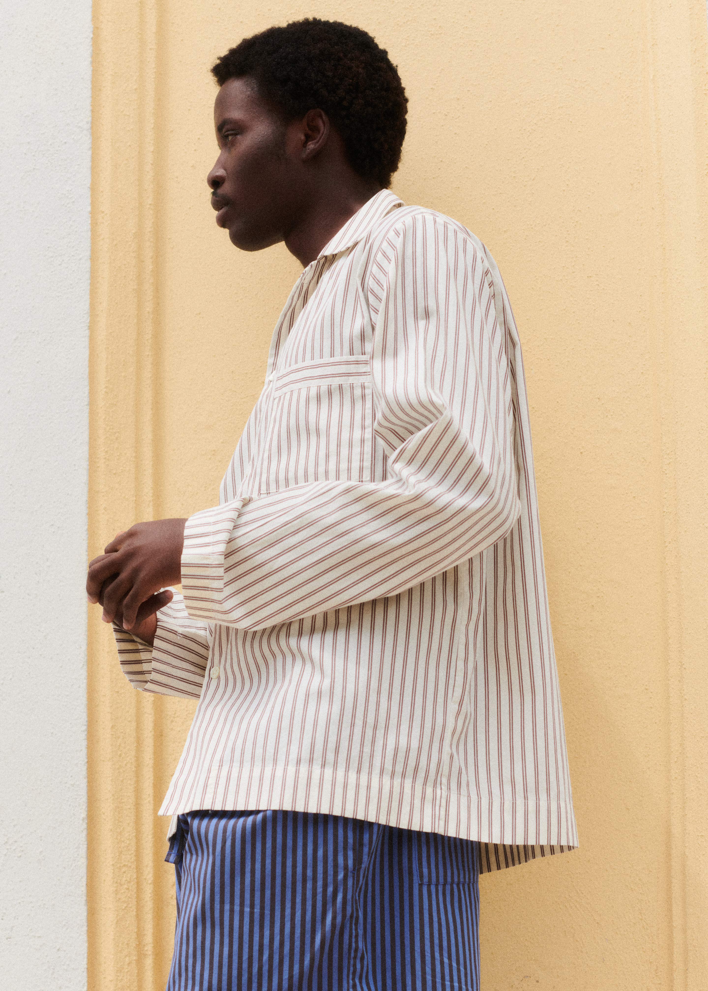 Tekla Poplin Pyjama Shirt - Hopper Stripes - 7 - [gender-male]
