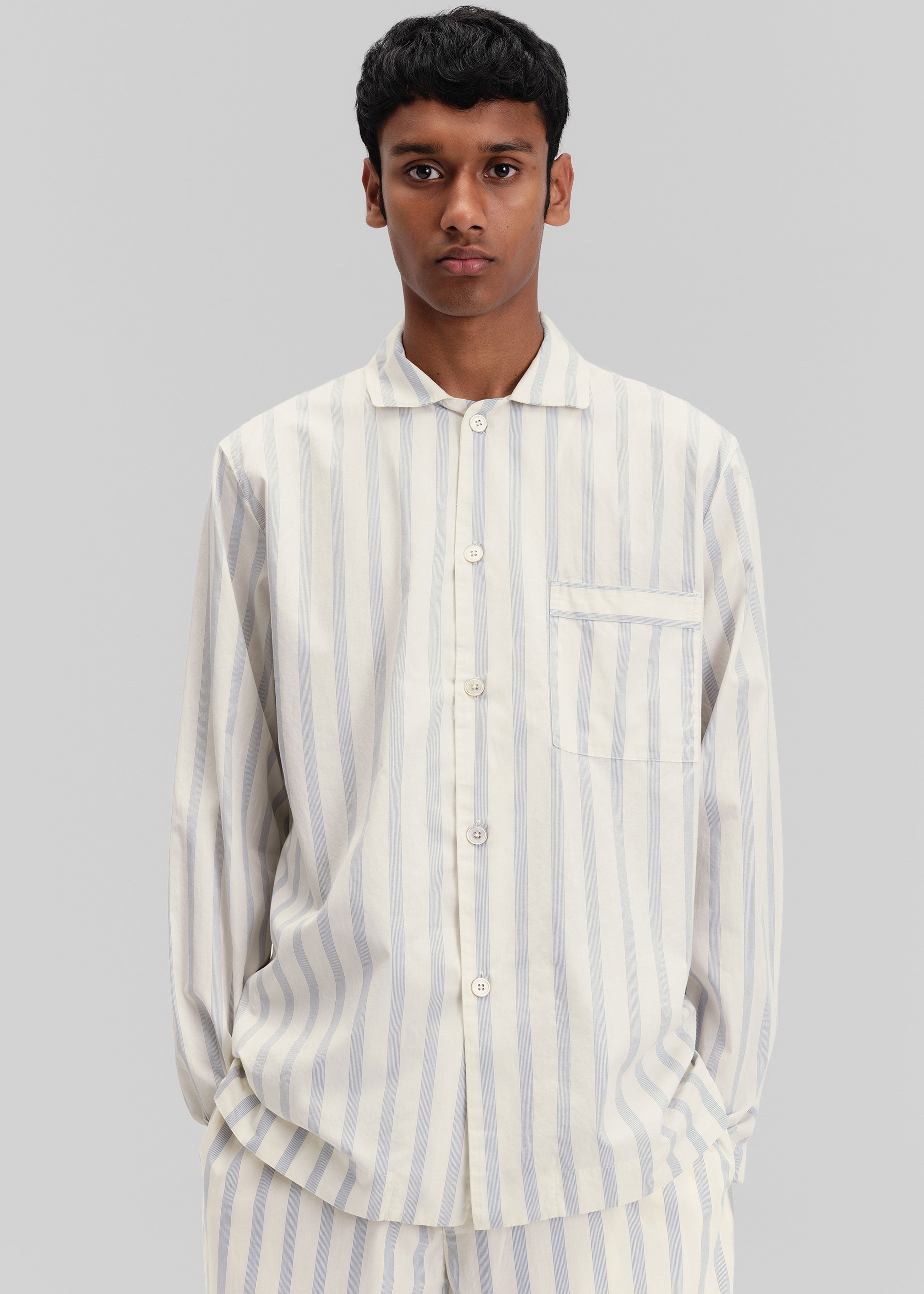 Tekla Poplin Pyjama Shirt - Needle Stripes - 7 - [gender-male]