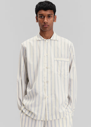 Tekla Poplin Pyjama Shirt - Needle Stripes