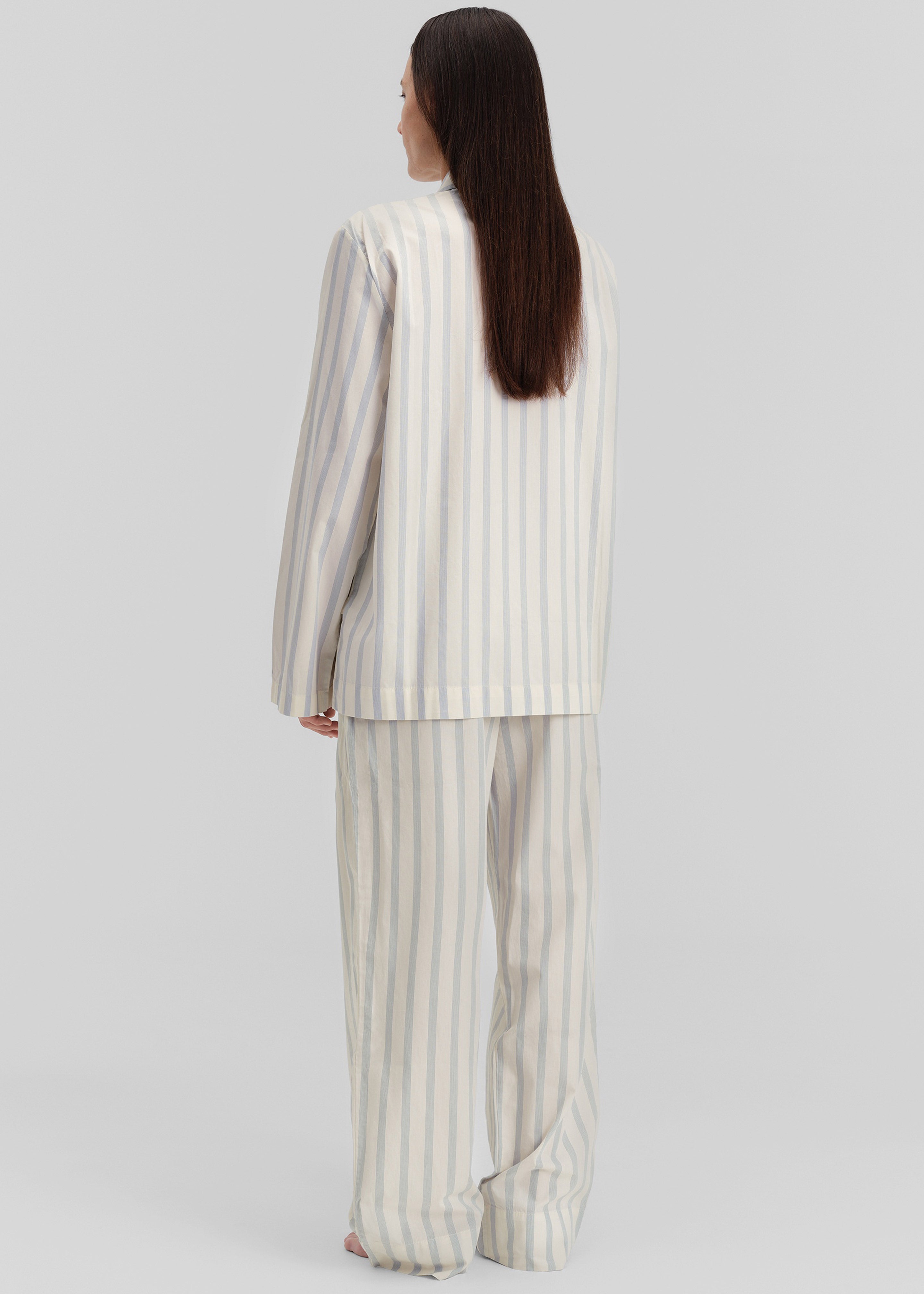 Tekla Poplin Pyjama Shirt - Needle Stripes - 6