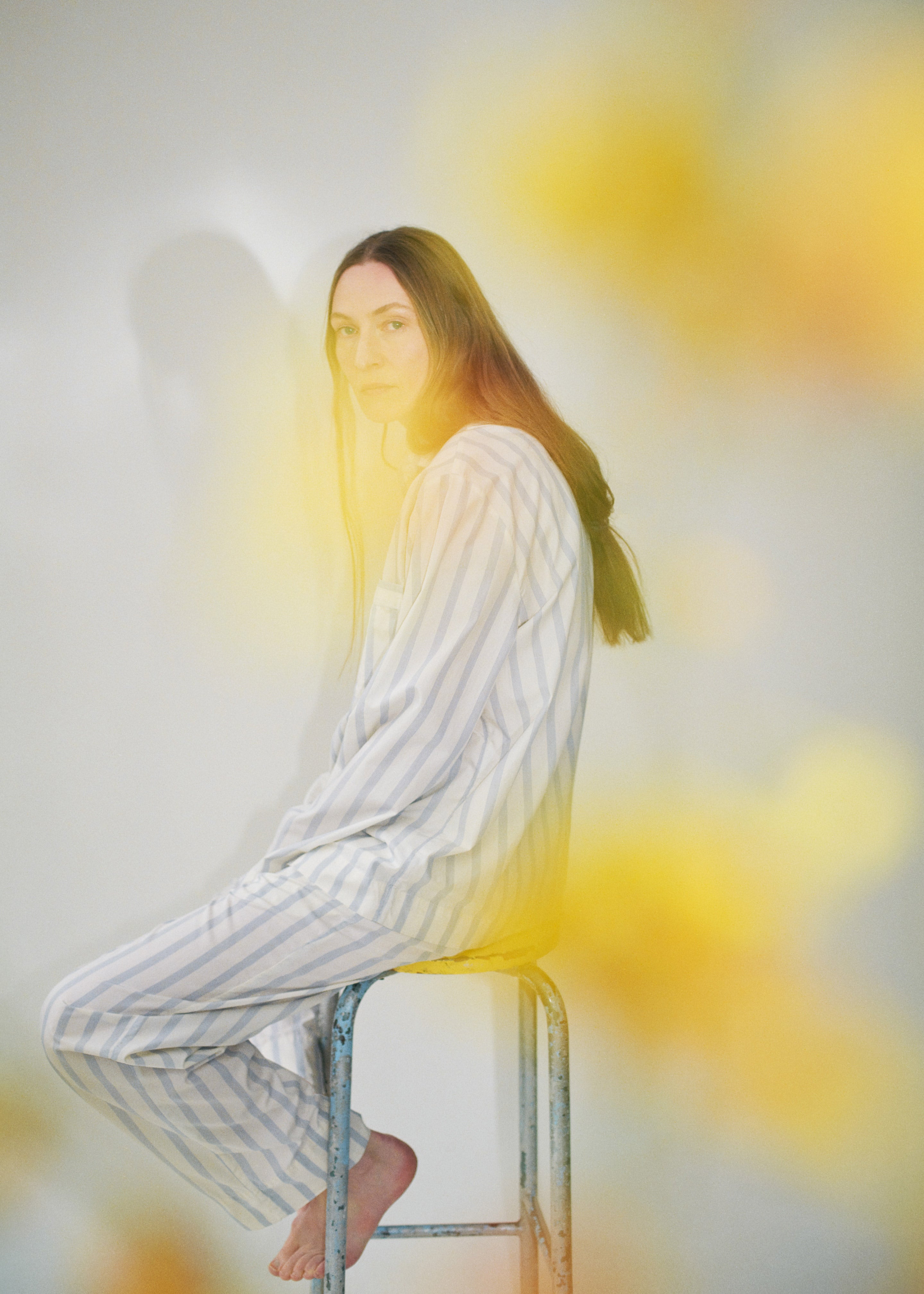 Tekla Poplin Pyjama Shirt - Needle Stripes - 4