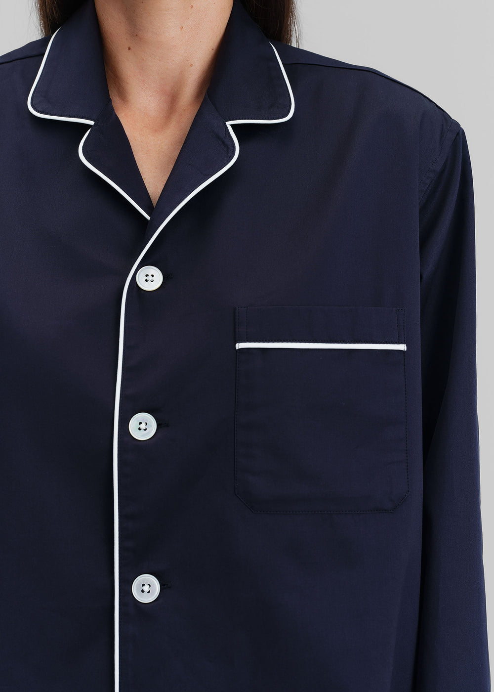 Tekla Sateen Pyjama Shirt - Chelsea - 1
