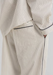 Tekla Sateen Pyjama Pants - Brown Pinstripe