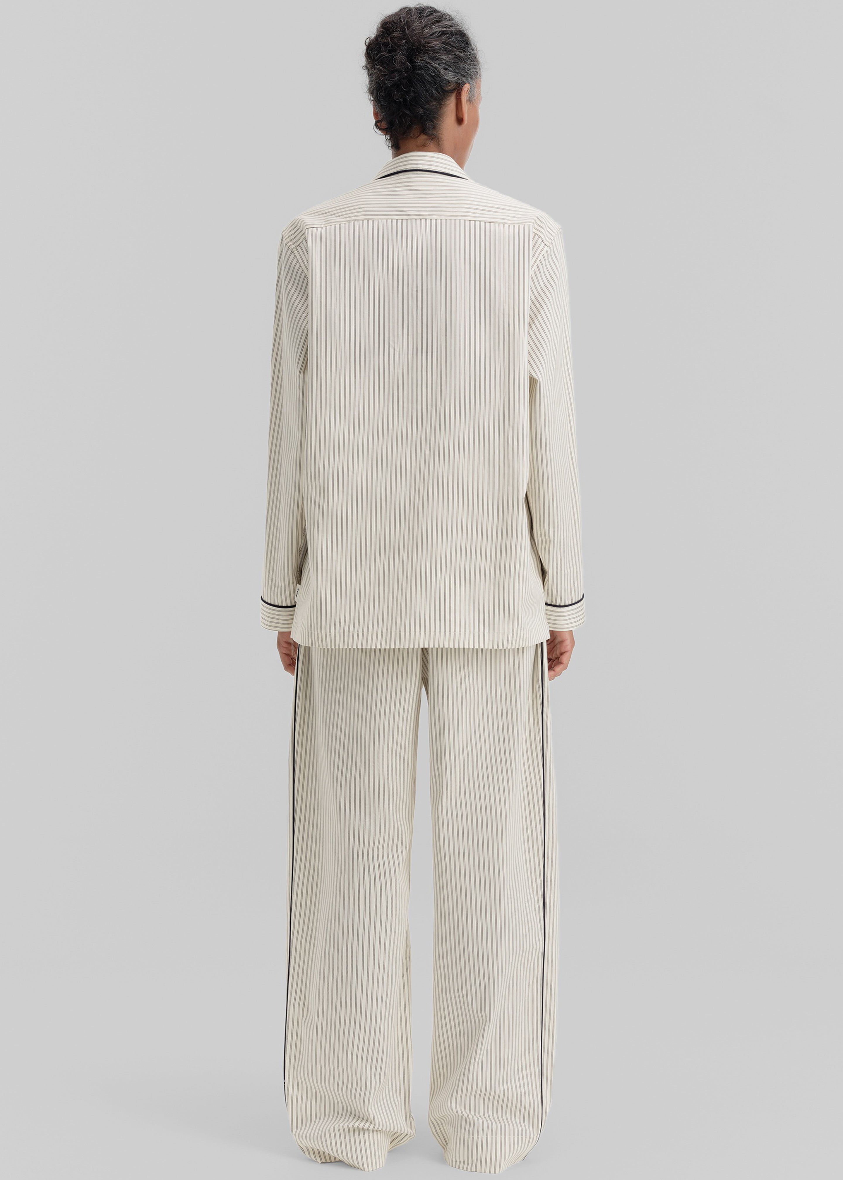 Tekla Sateen Pyjama Pants - Brown Pinstripe - 4