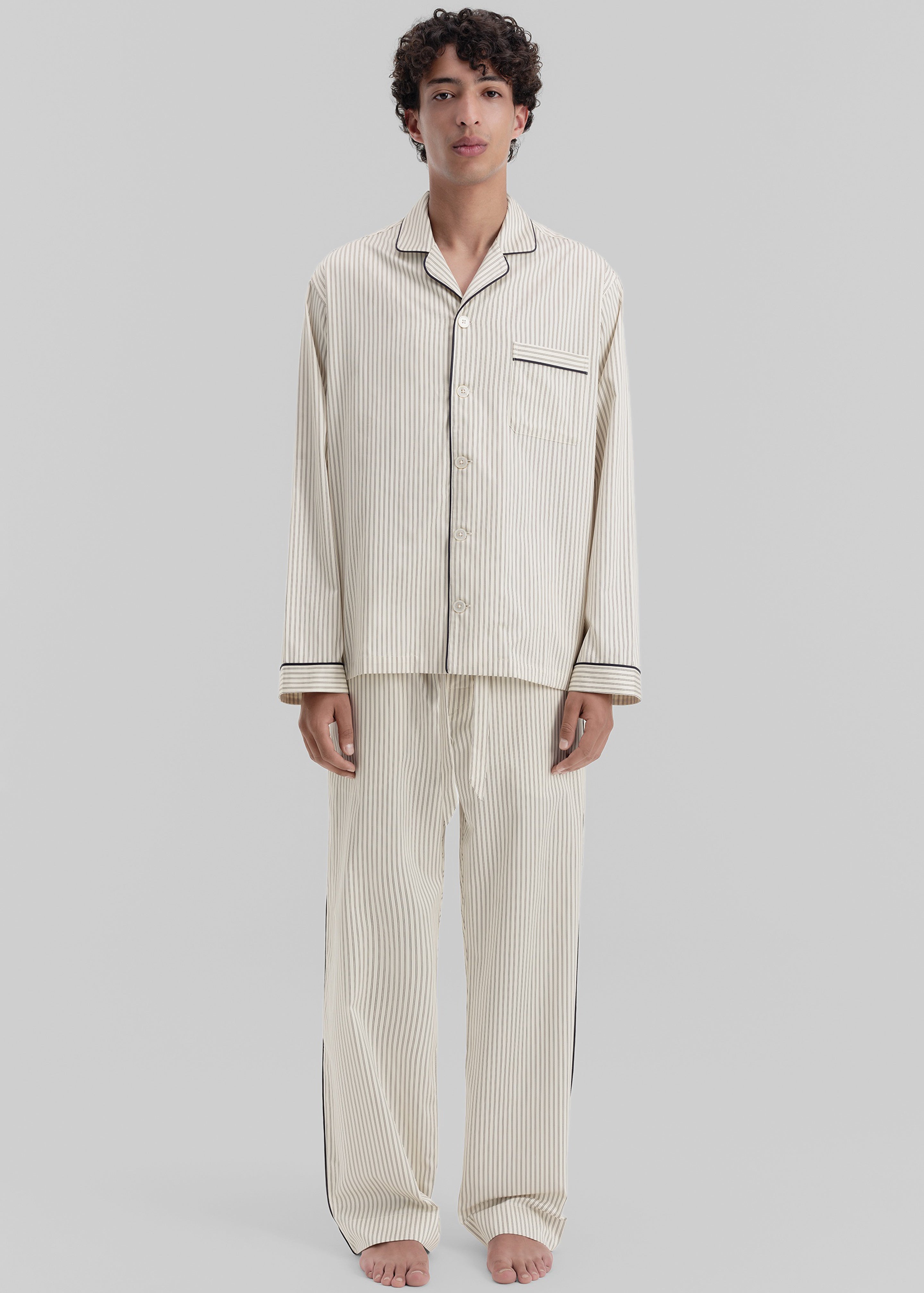 Tekla Sateen Pyjama Pants - Brown Pinstripe - 5 - [gender-male]