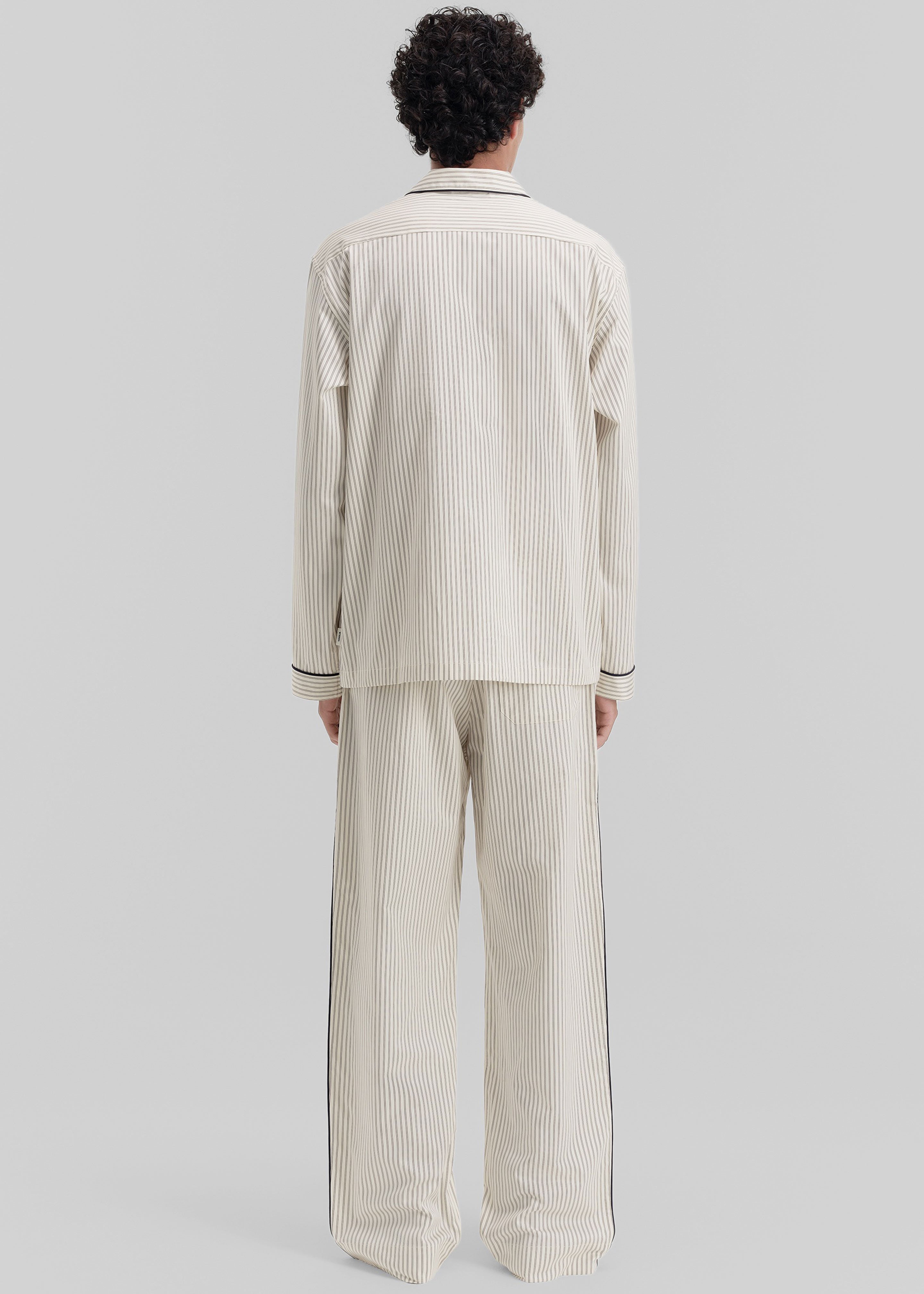 Tekla Sateen Pyjama Pants - Brown Pinstripe - 7