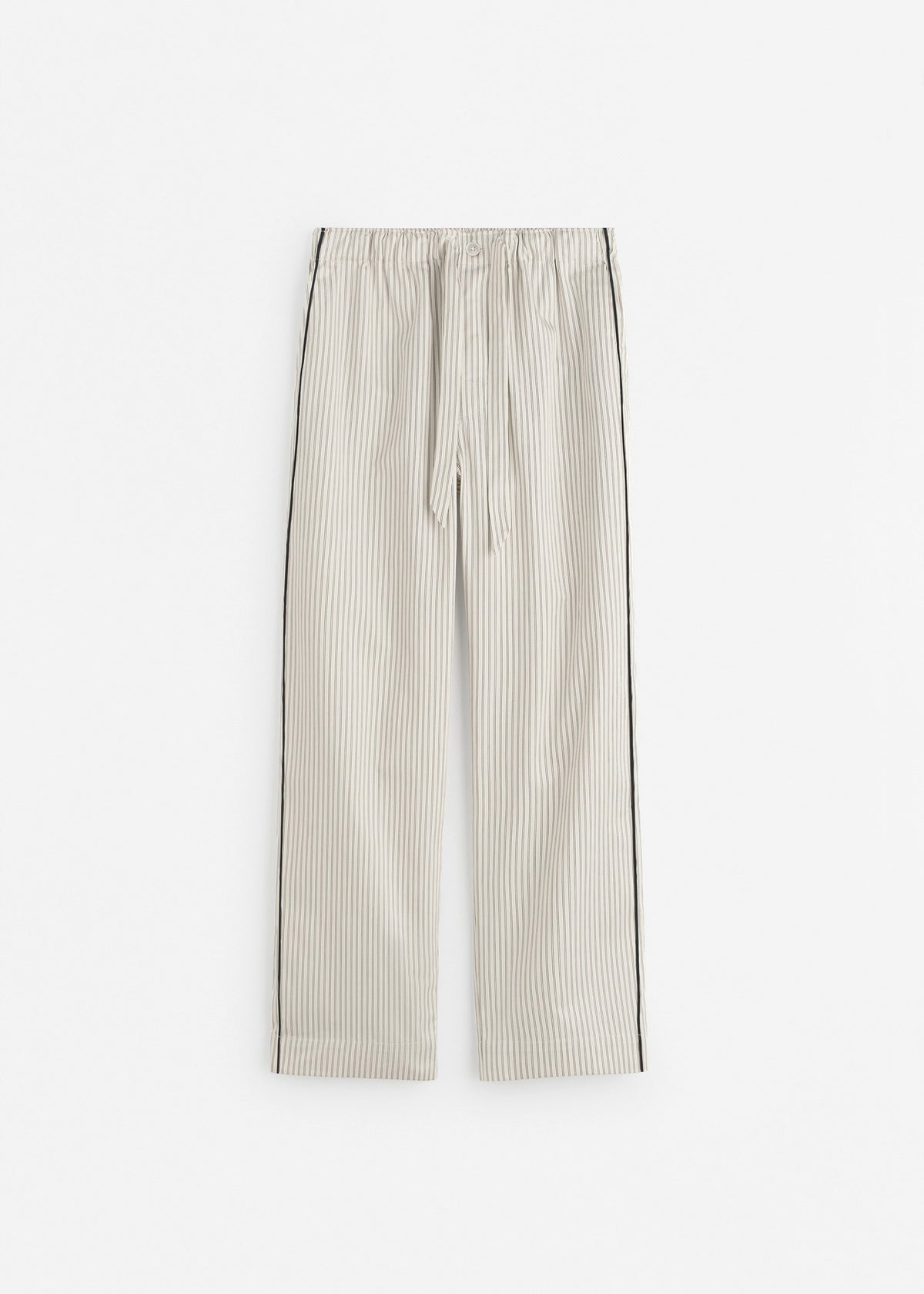 Tekla Sateen Pyjama Pants - Brown Pinstripe - 8