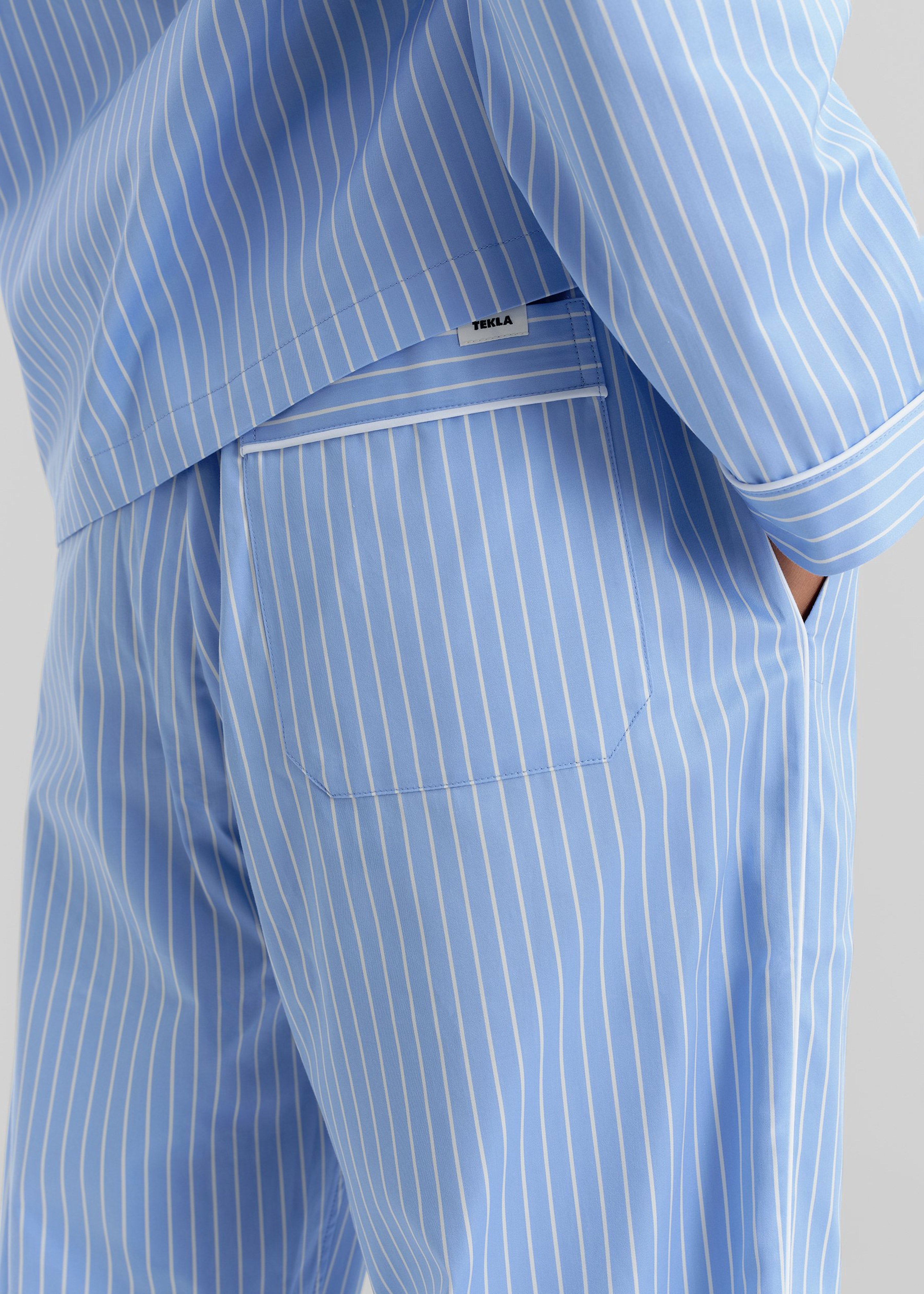 Tekla Sateen Pyjama Pants - Polo Stripes - 1