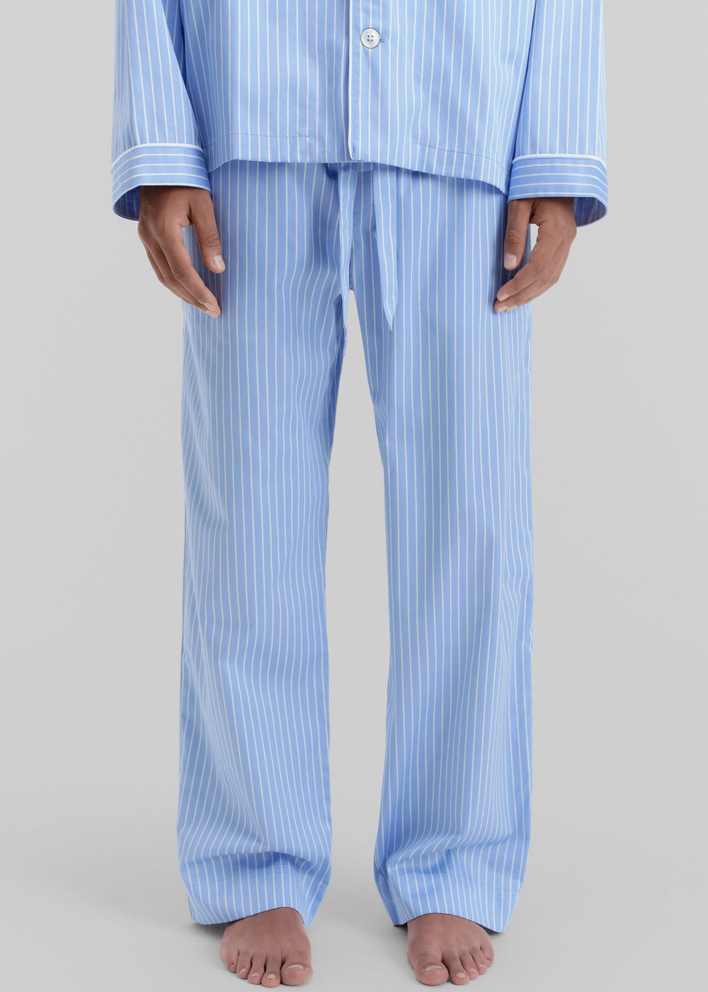 Tekla Sateen Pyjama Pants - Polo Stripes - 1