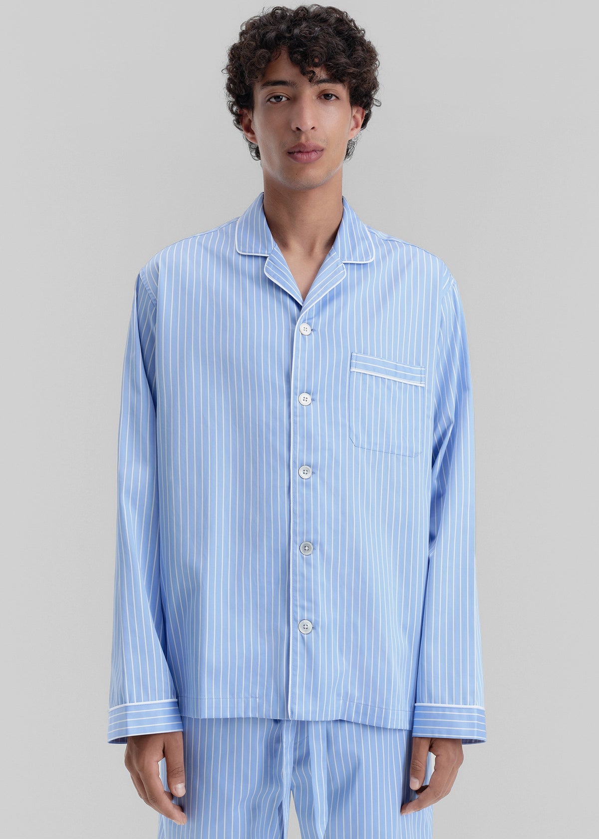 Tekla Sateen Pyjama Shirt - Polo Stripes - 5 - [gender-male]