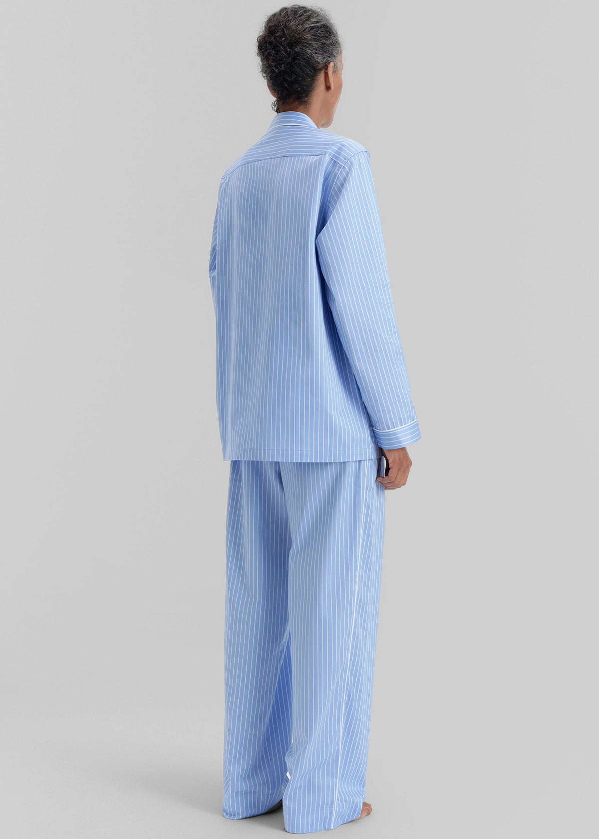 Tekla Sateen Pyjama Shirt - Polo Stripes - 3