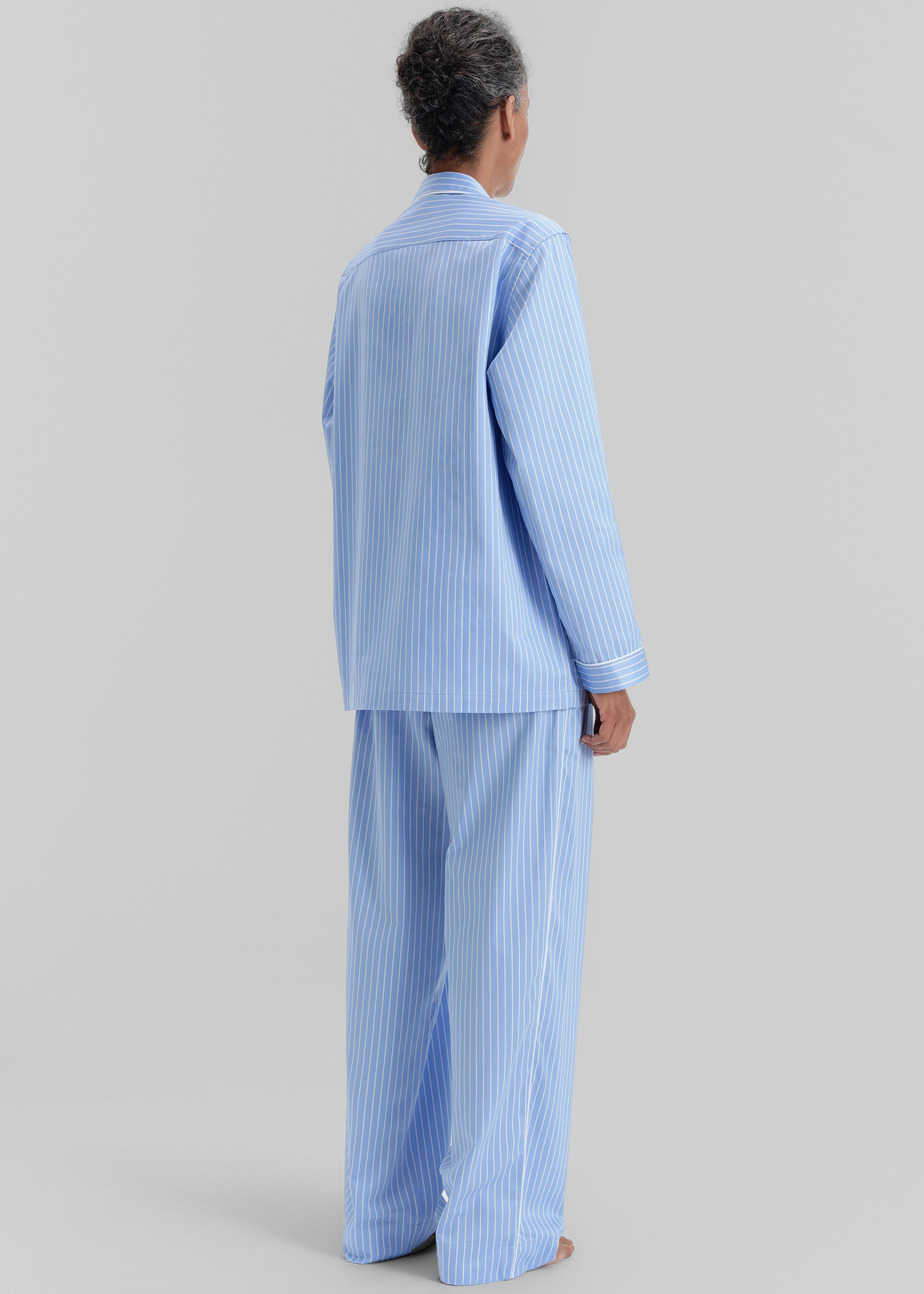 Tekla Sateen Pyjama Shirt - Polo Stripes - 6