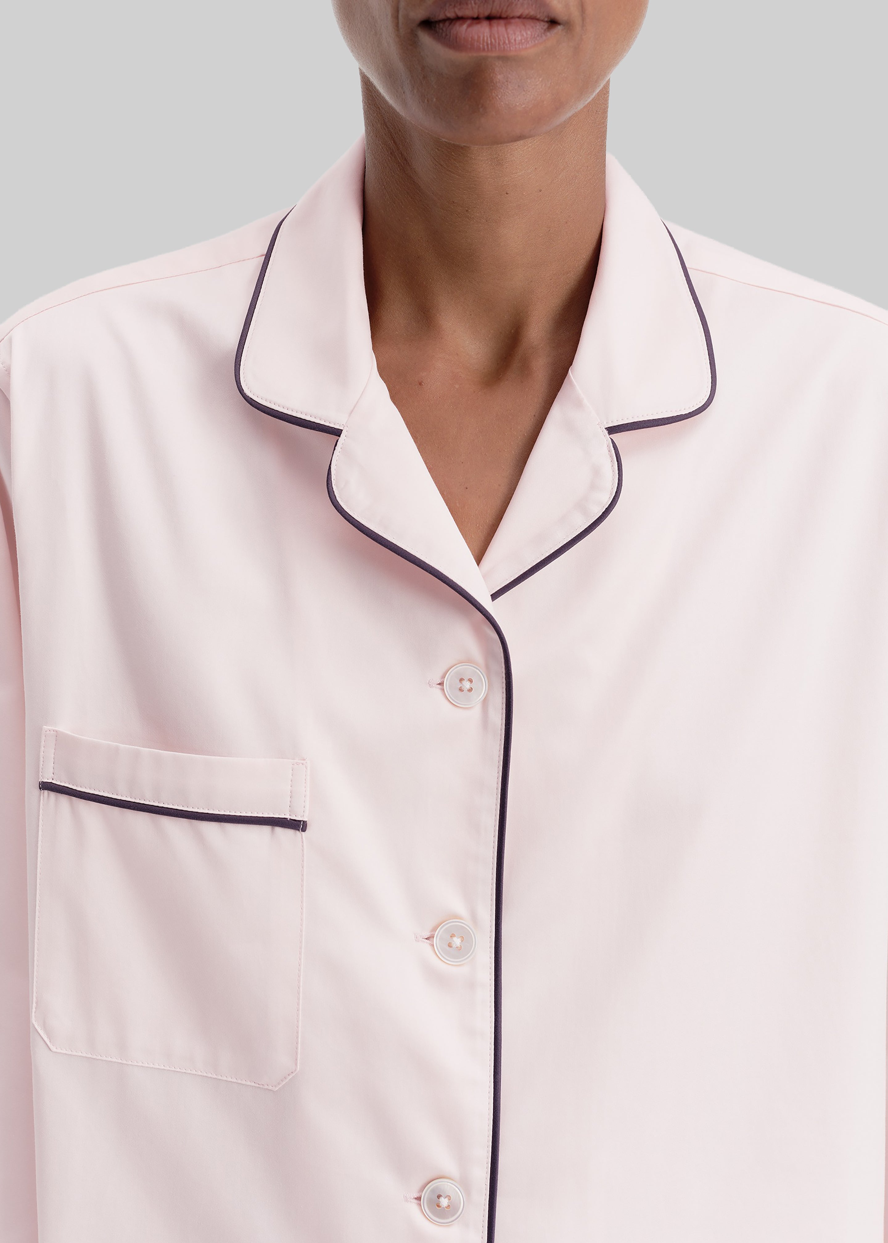 Tekla Sateen Pyjamas Shirt - Porter - 8