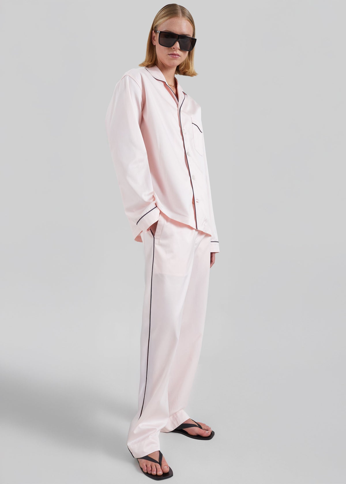 Tekla Sateen Pyjamas Shirt - Porter - 10