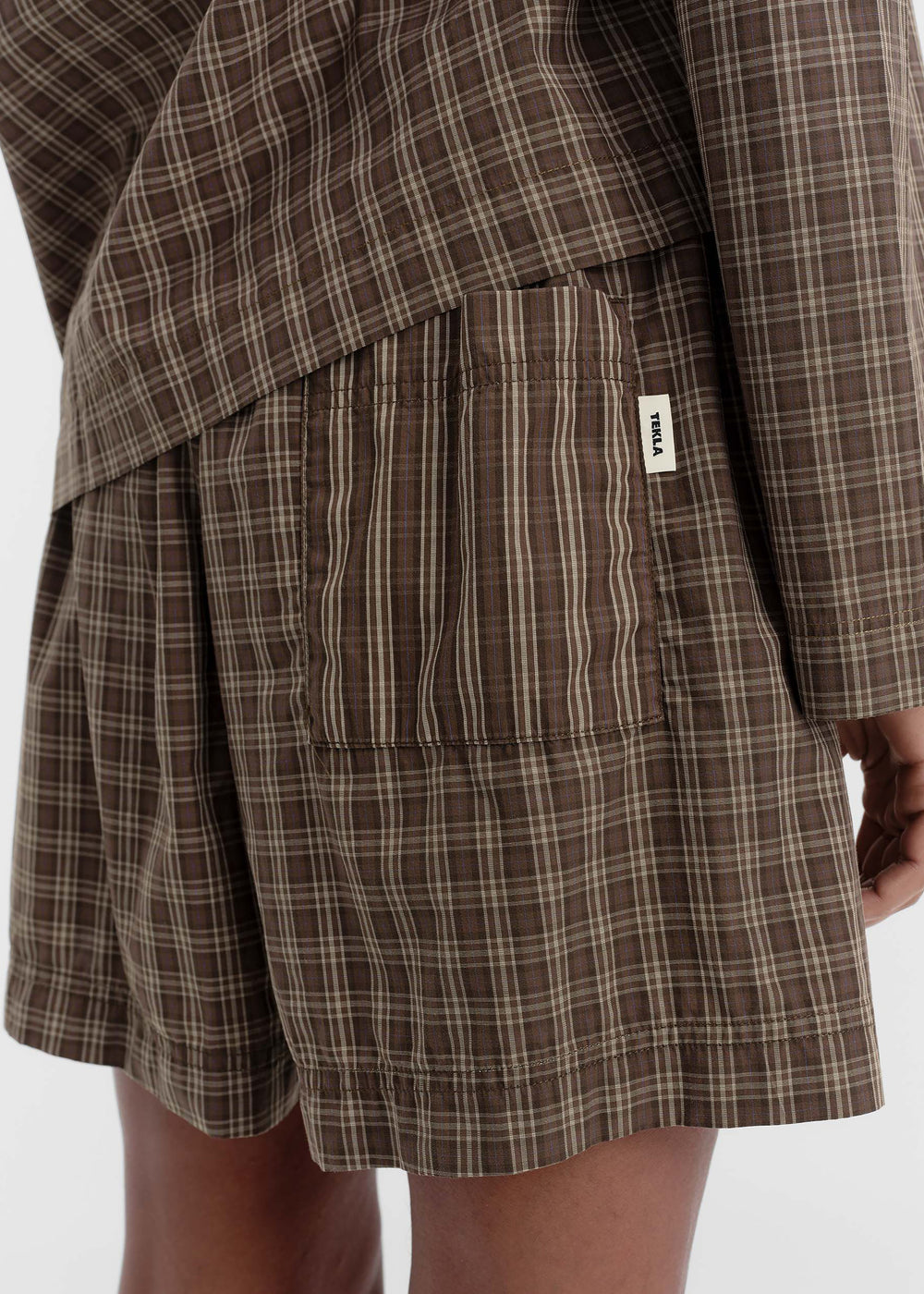 Tekla Fine Twill Shorts - Serra Checks - 1