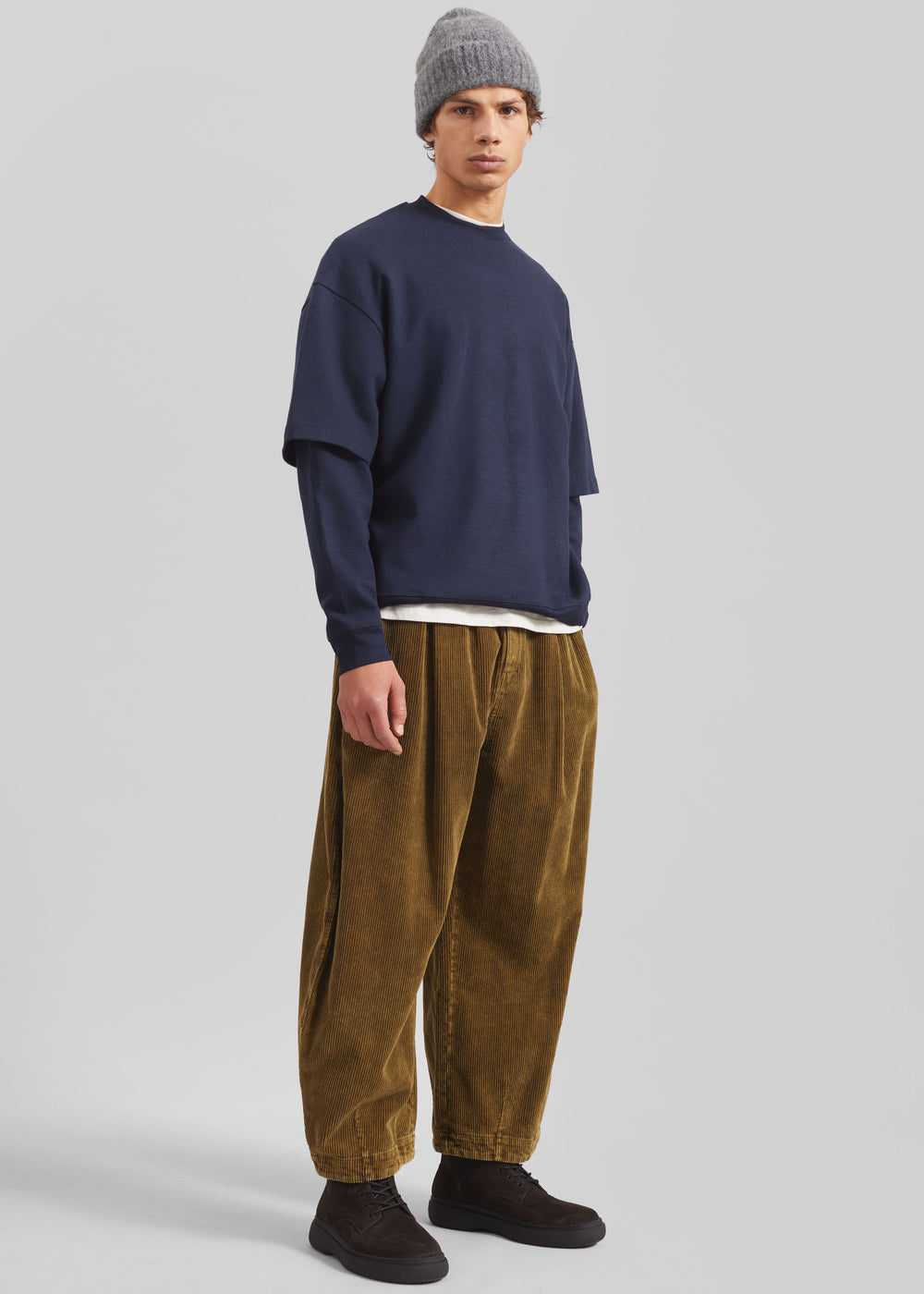 Telfer Corduroy Balloon Pants - Dark Olive