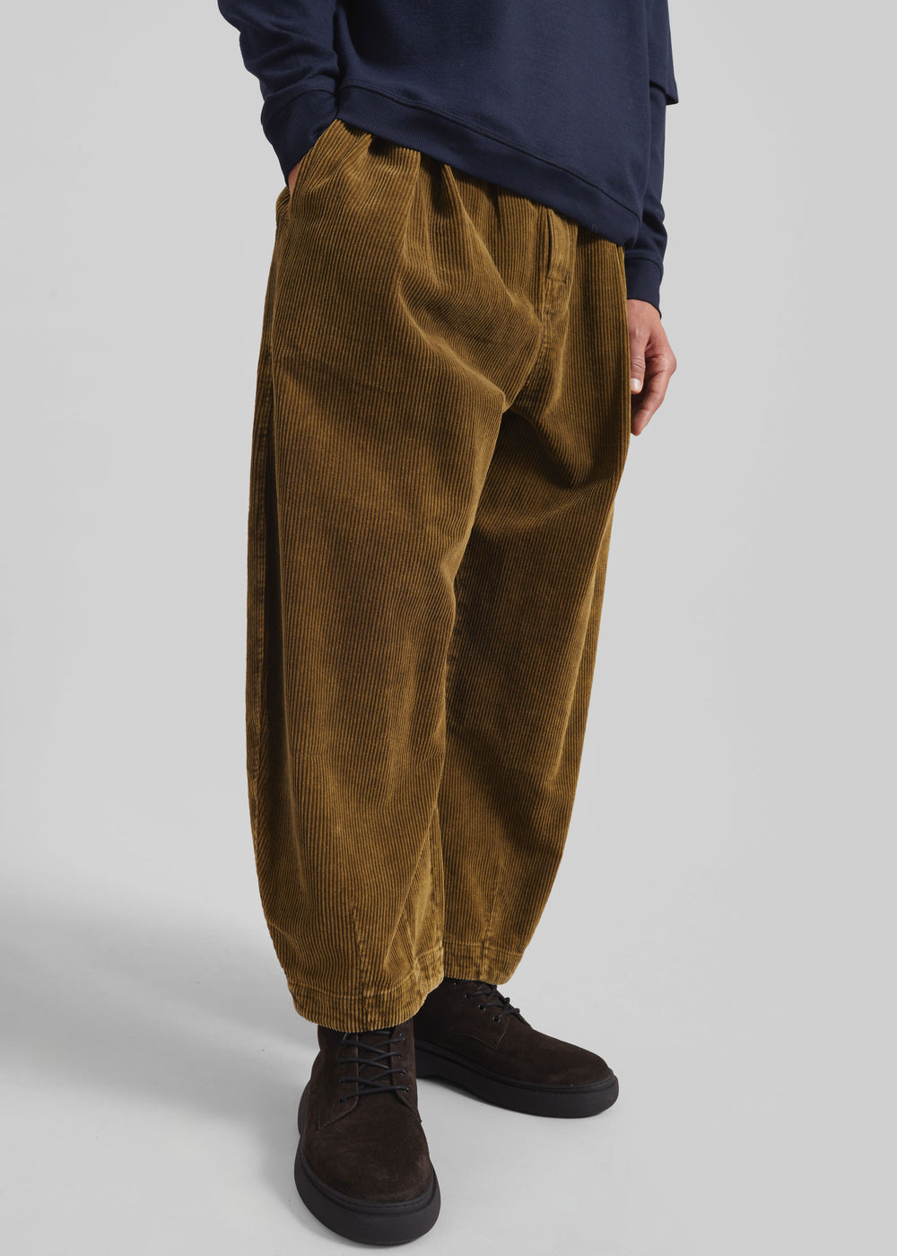 Telfer Corduroy Balloon Pants - Dark Olive - 1
