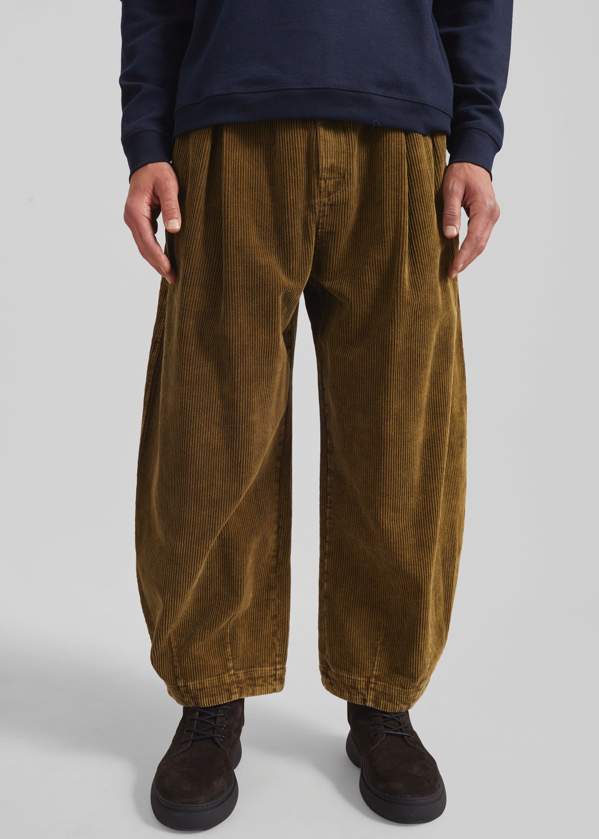 Telfer Corduroy Balloon Pants - Dark Olive - 4