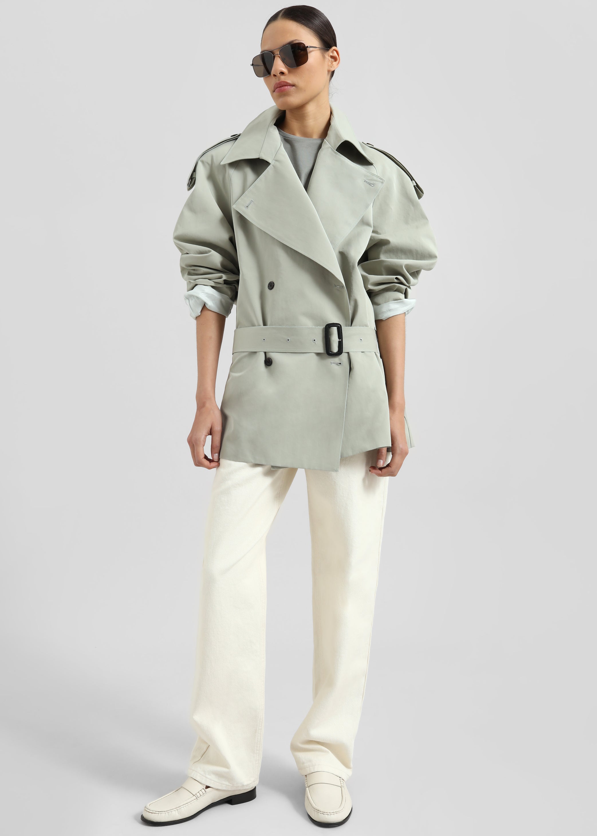 Shop the look image for Telford Short Trench - Sage
