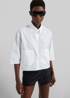 Tellaro Cropped Boxy Shirt - White