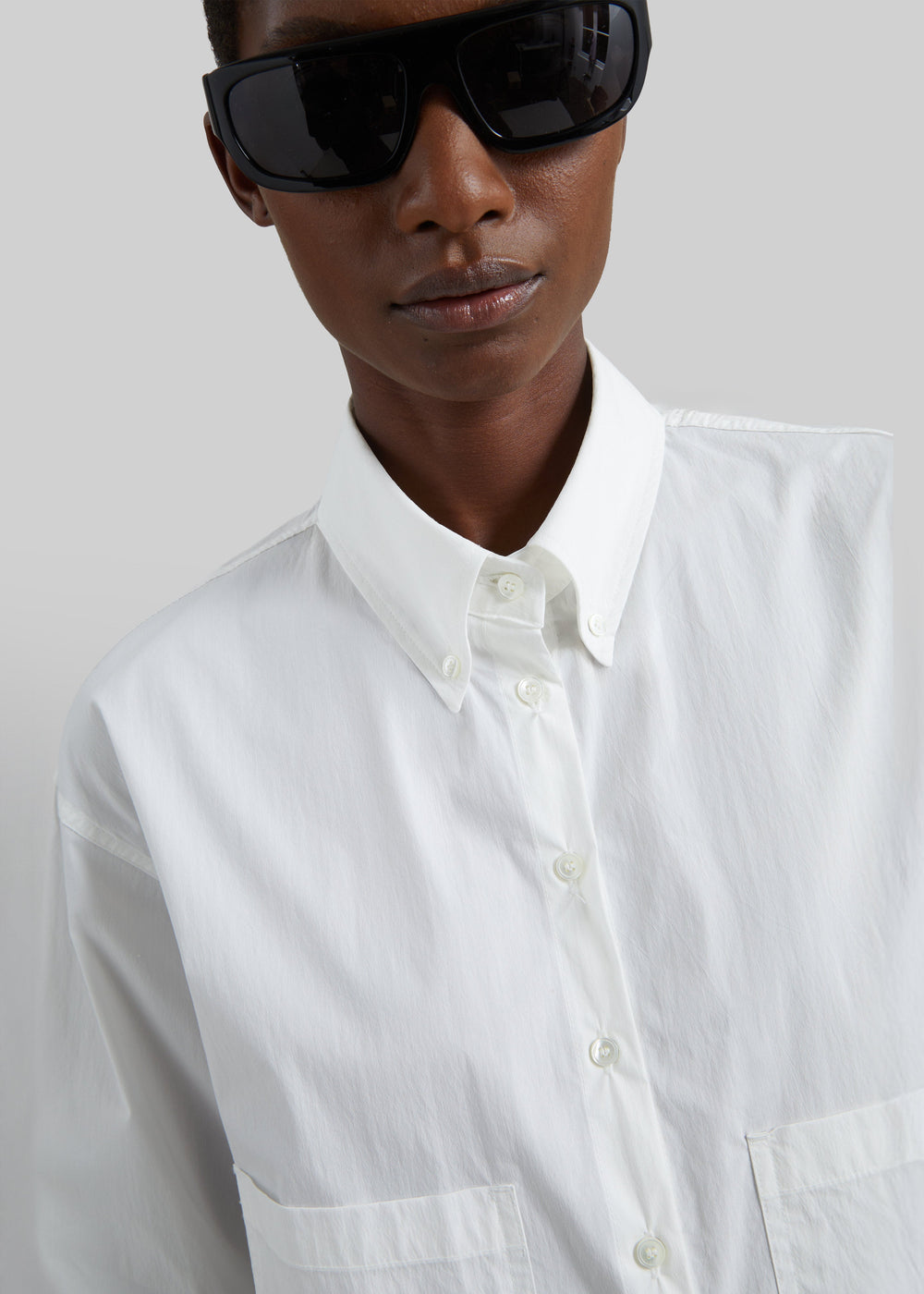 Tellaro Cropped Boxy Shirt - White - 1