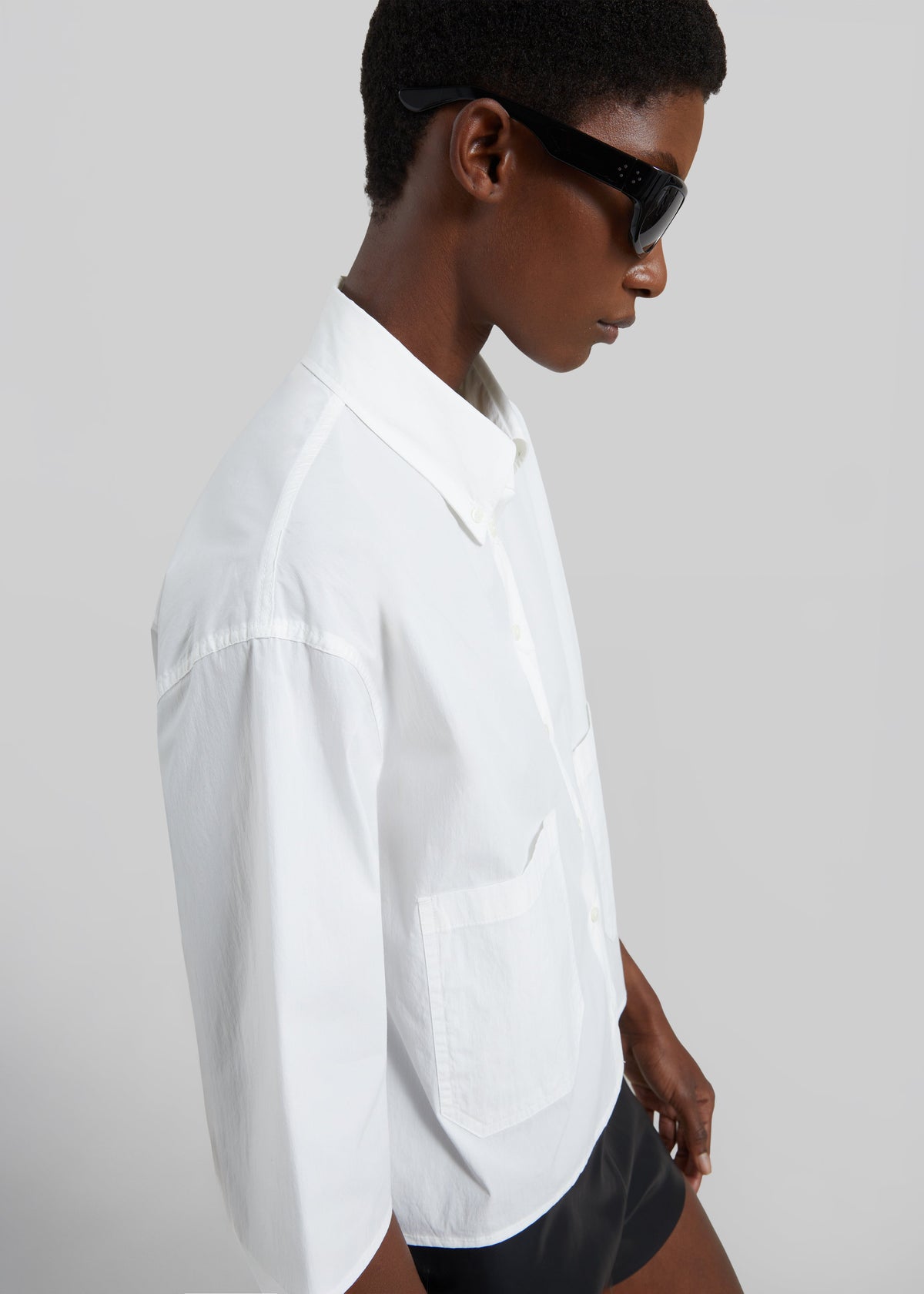 Tellaro Cropped Boxy Shirt - White - 4