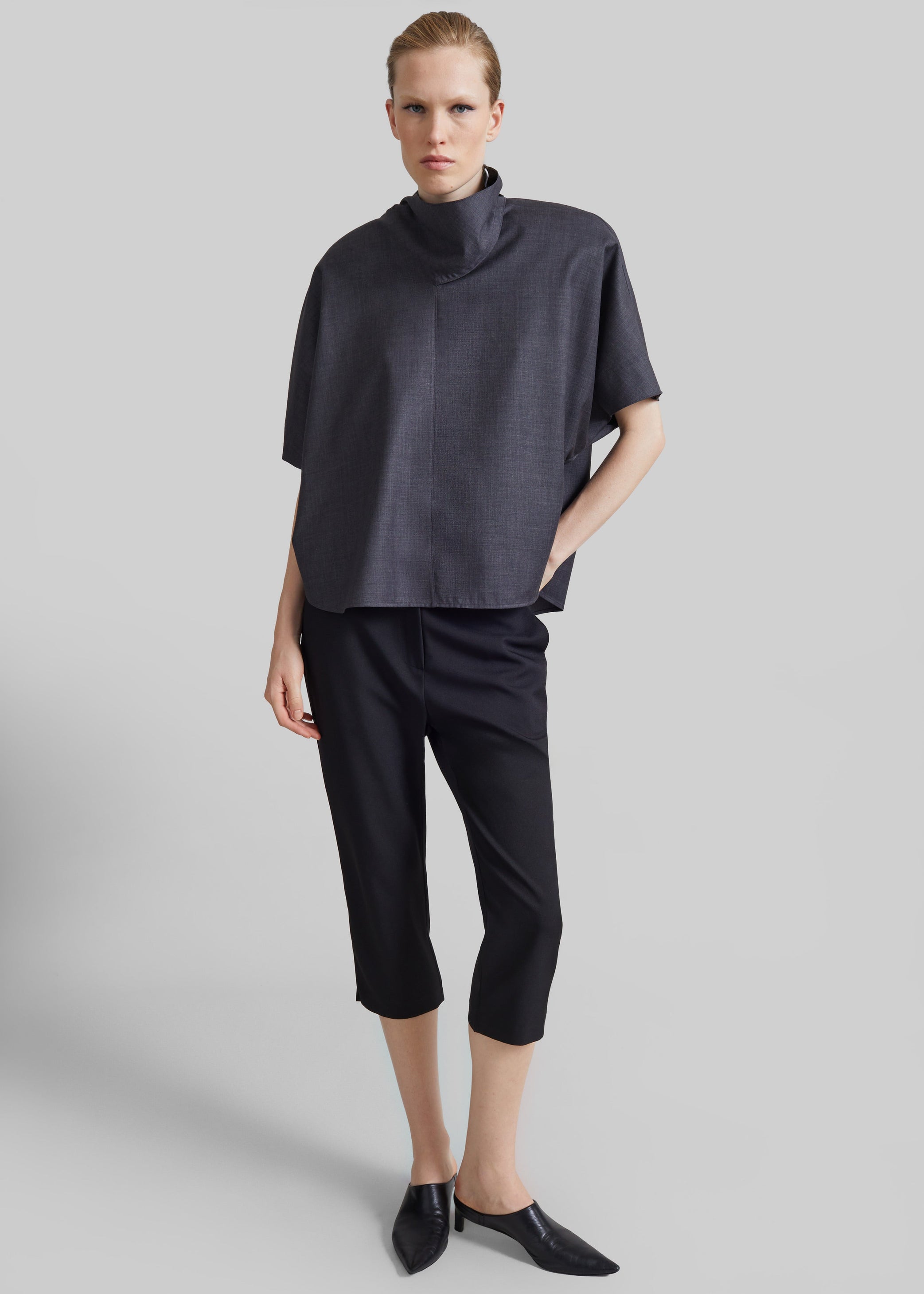 Shop the look image for Telluride Draped Top - Dark Grey